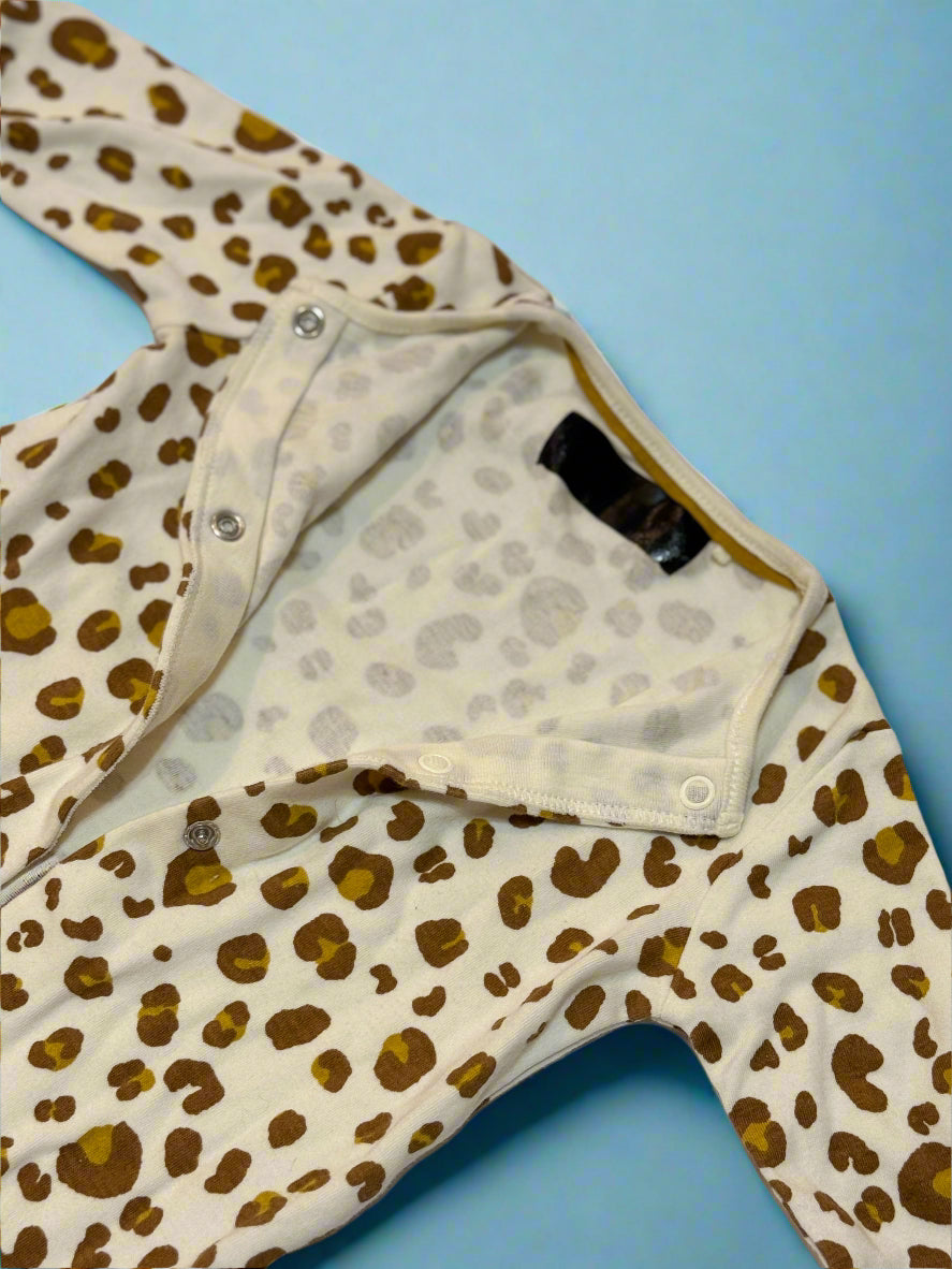 leopard print pjs 3-6m