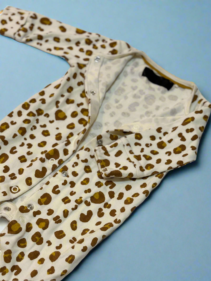 leopard print pjs 3-6m