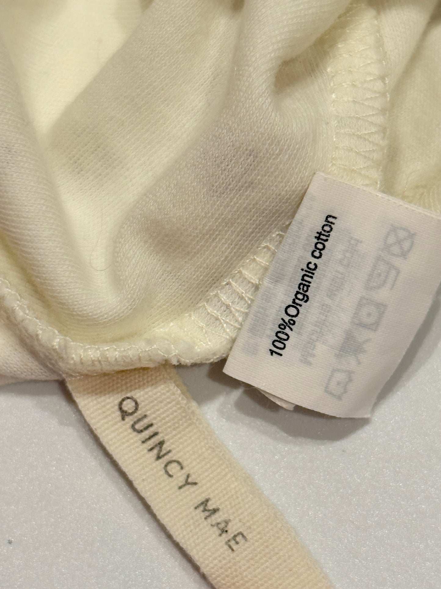 Quincy Mae - Floral Baby Bonnet Hat Cream 0-3m