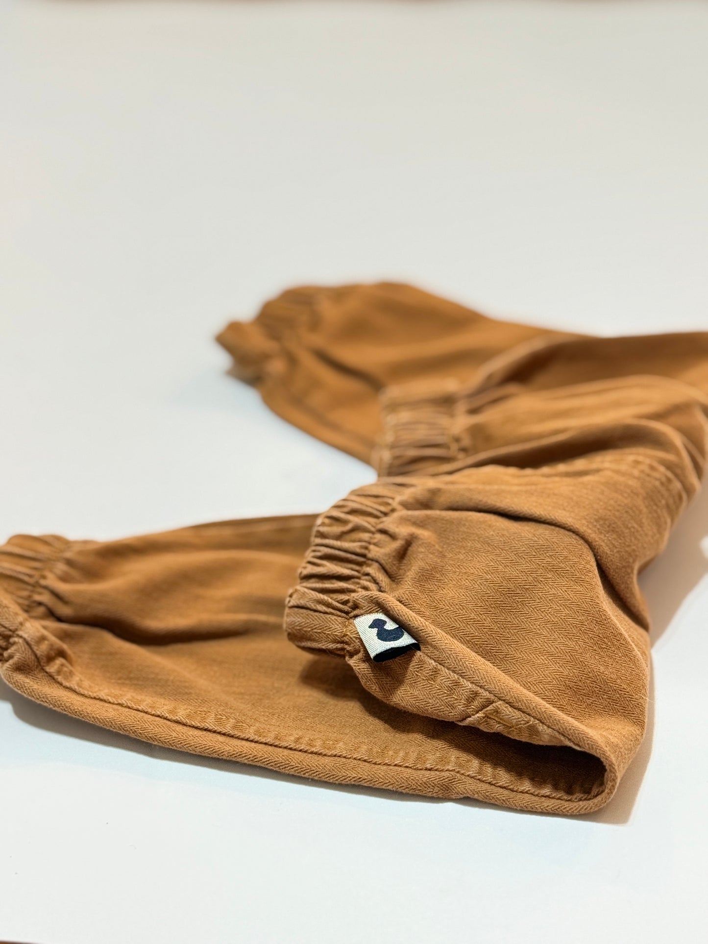 Tan Cotton Button Pants 0-3m