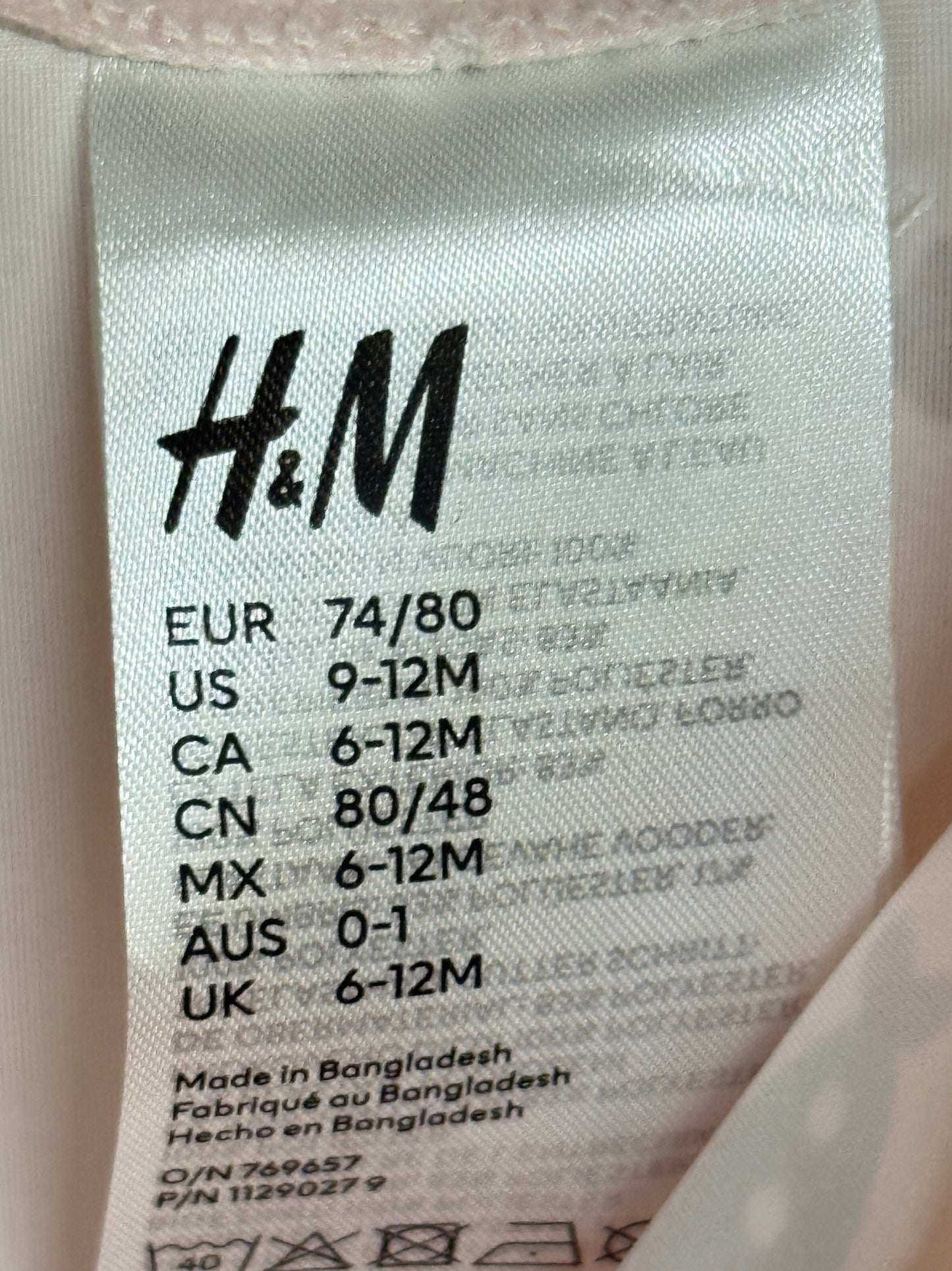 2pc H&M Swim Set 6-12m UV Rashguard and Onepiece