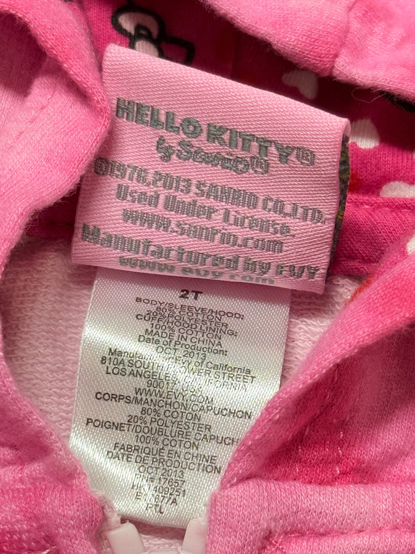 Hello Kitty Zip Up 2T