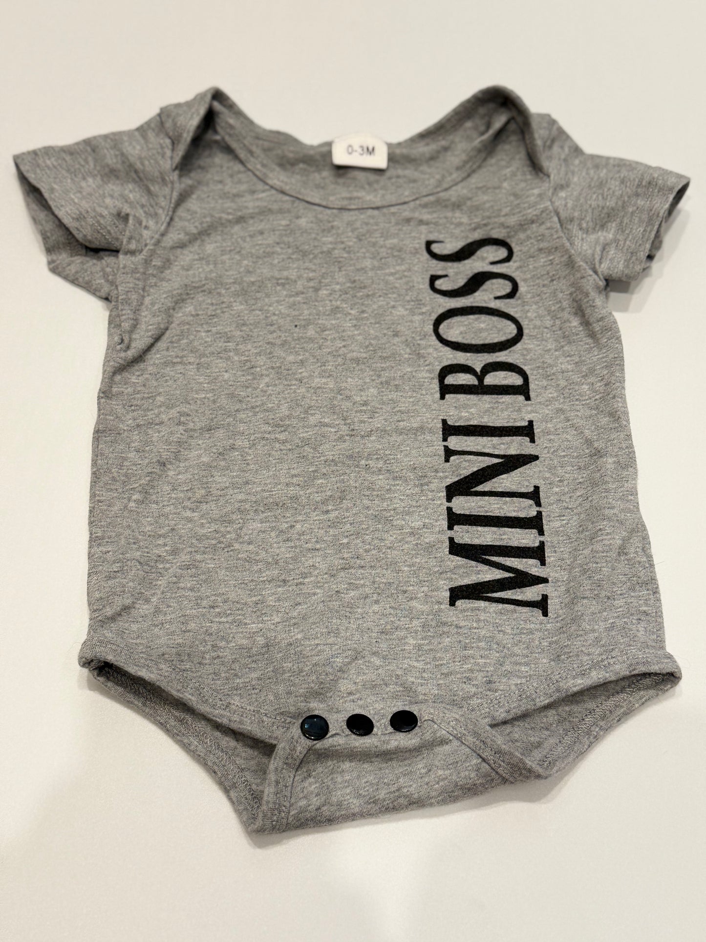 Mini Boss Cotton Onesie 0-3m