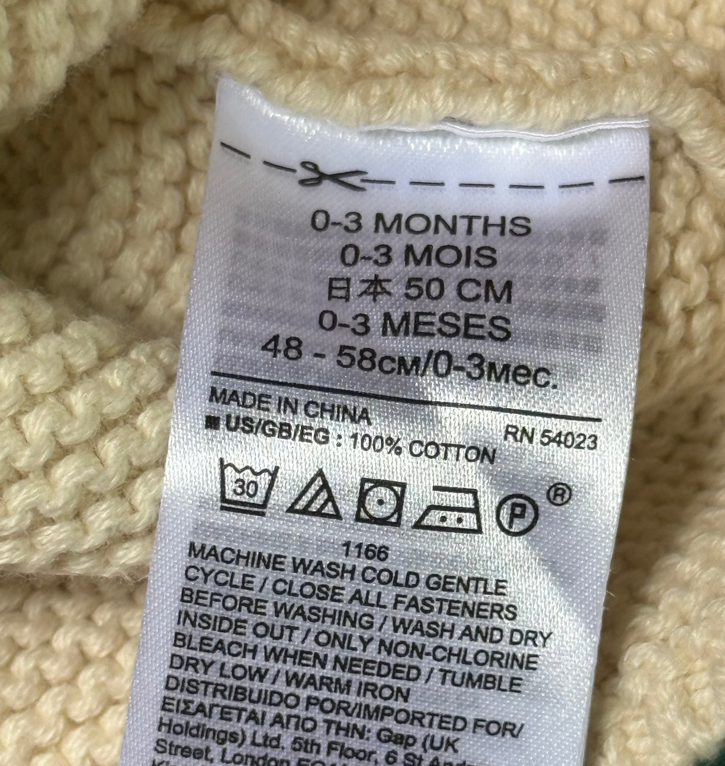 Gap Bear Sweater 0-3m