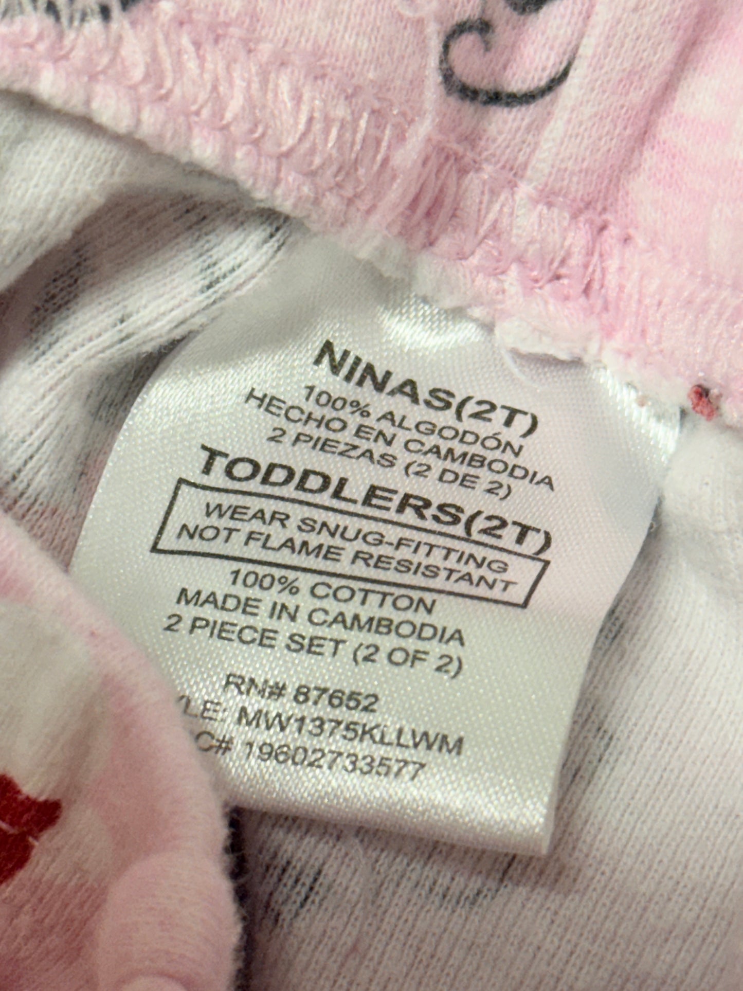 Minnie Mouse 2T 2pc PJS