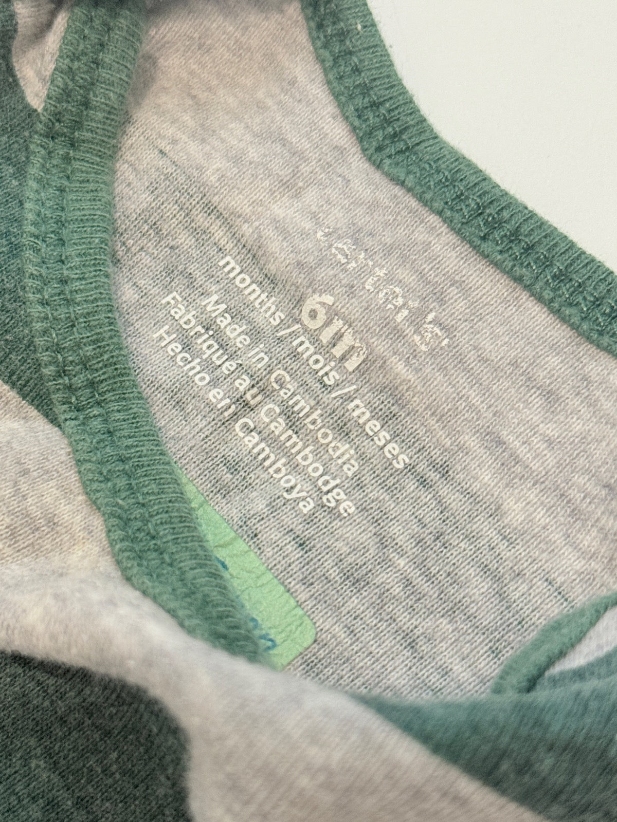 Carter's Green Gray Stripe Bodysuit 6m