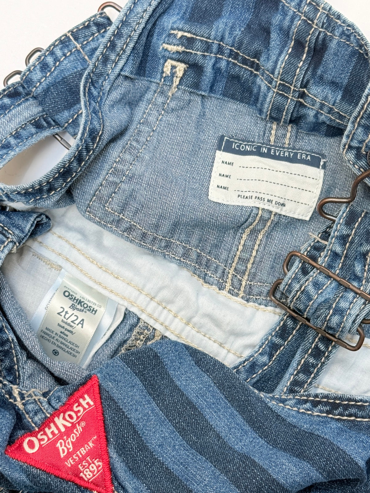 OshKosh B'gosh Striped Denim Shortalls