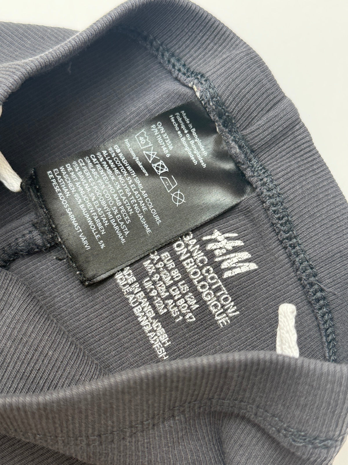 H&M Organic Cotton Ribbed Leggings 9-12M