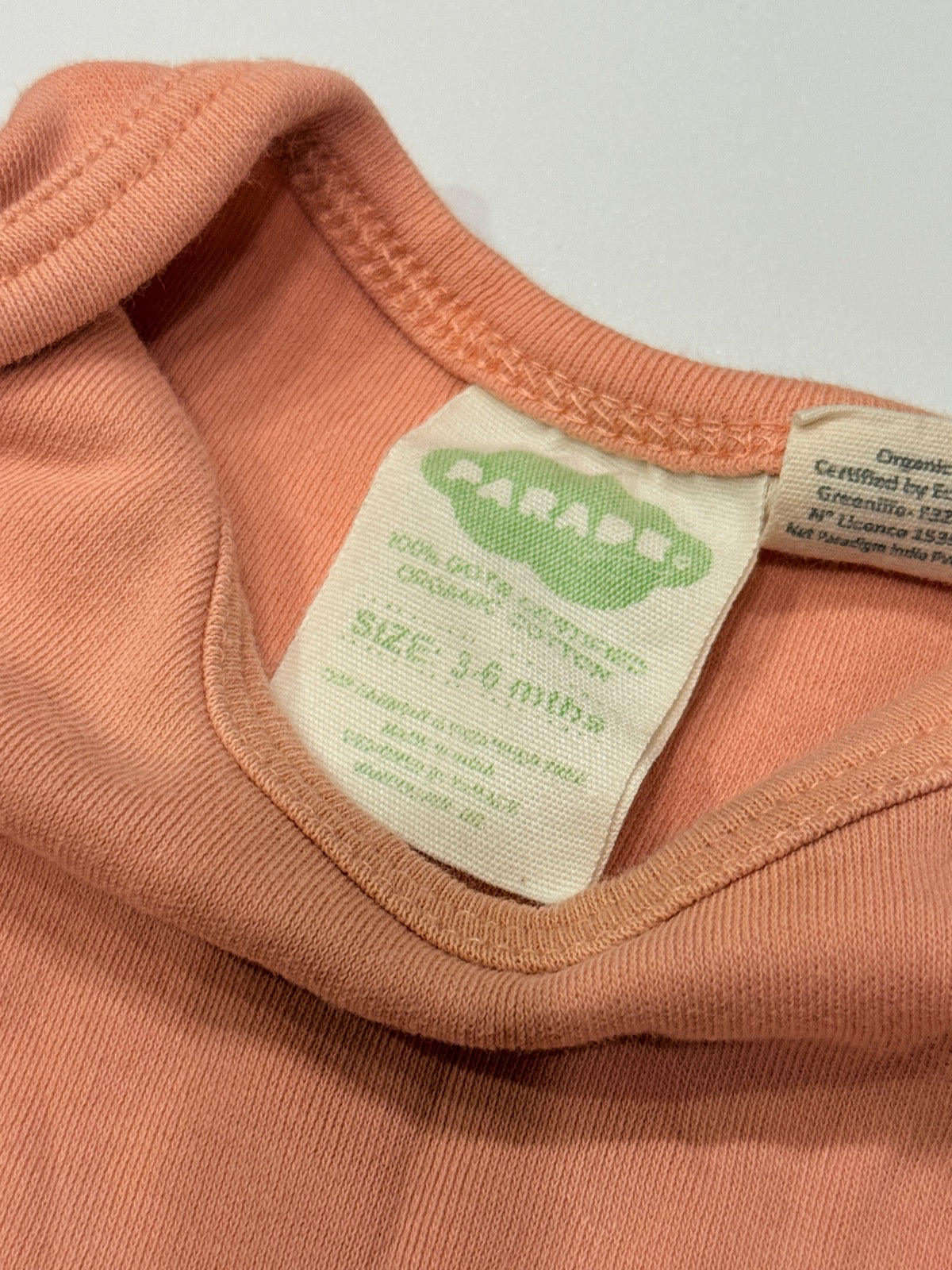 Parade Peach Short-Sleeve Onesie 3-6M