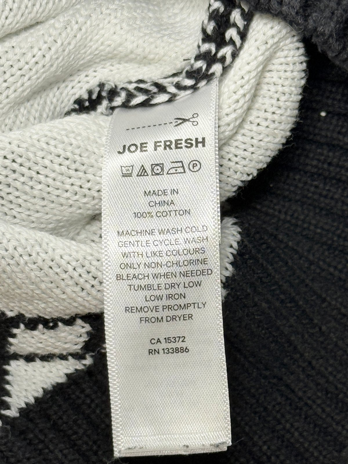Joe Fresh Black Fair Isle Cardigan Size 3