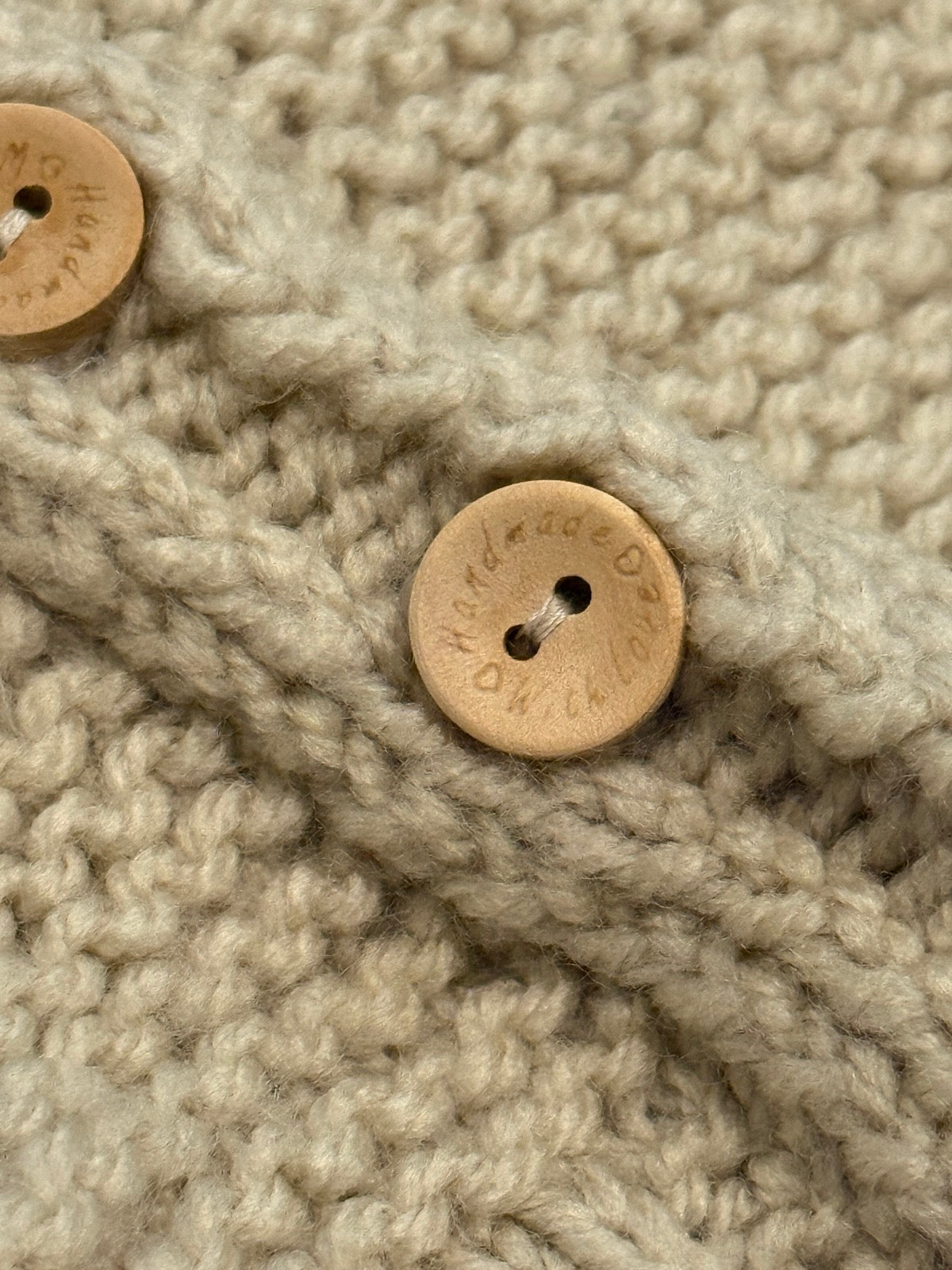 Handmade Cable Knit Baby Cardigan & Bonnet Set 3-6m