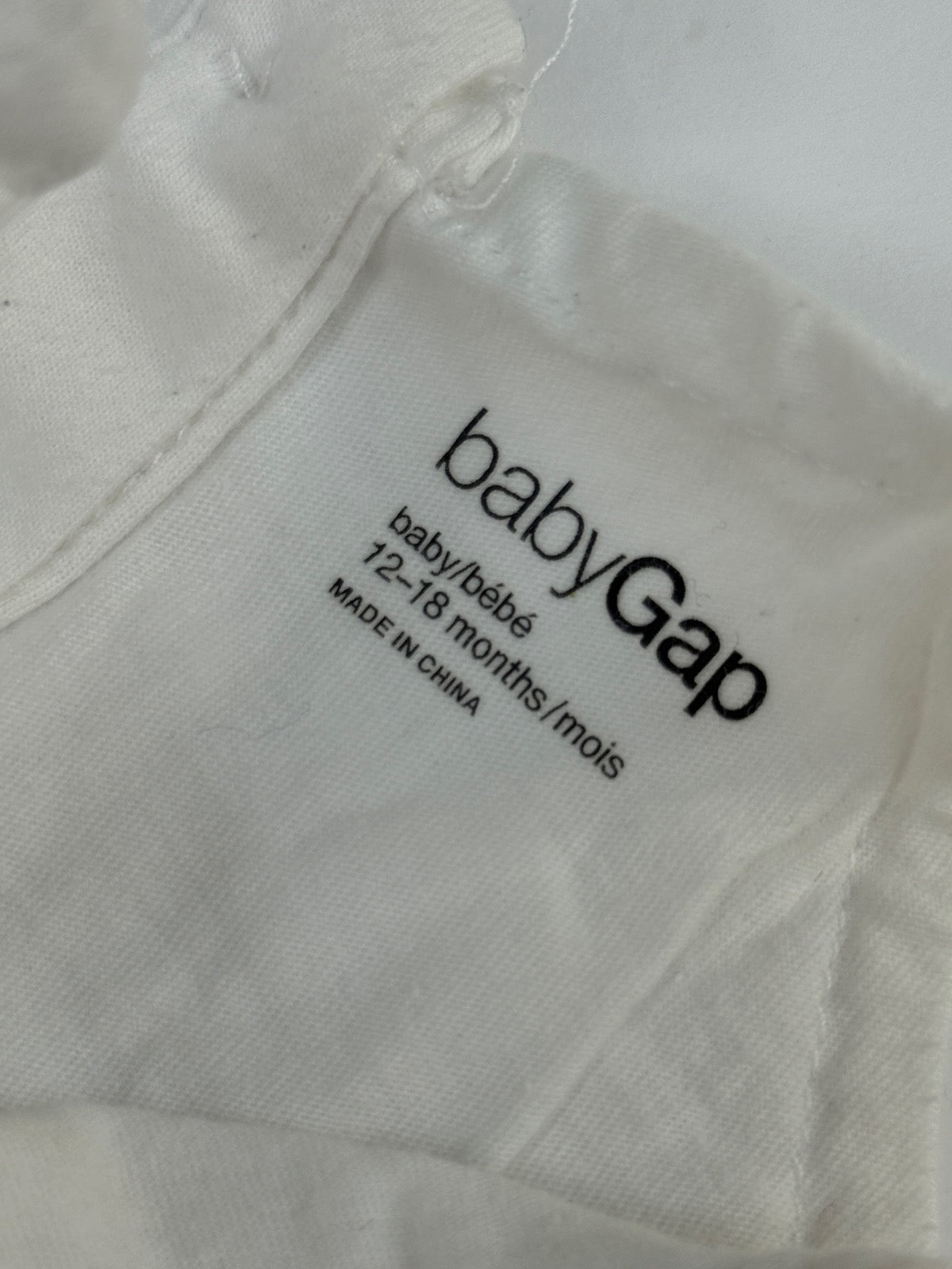 Baby Gap White Pintuck Bodysuit 12-18M