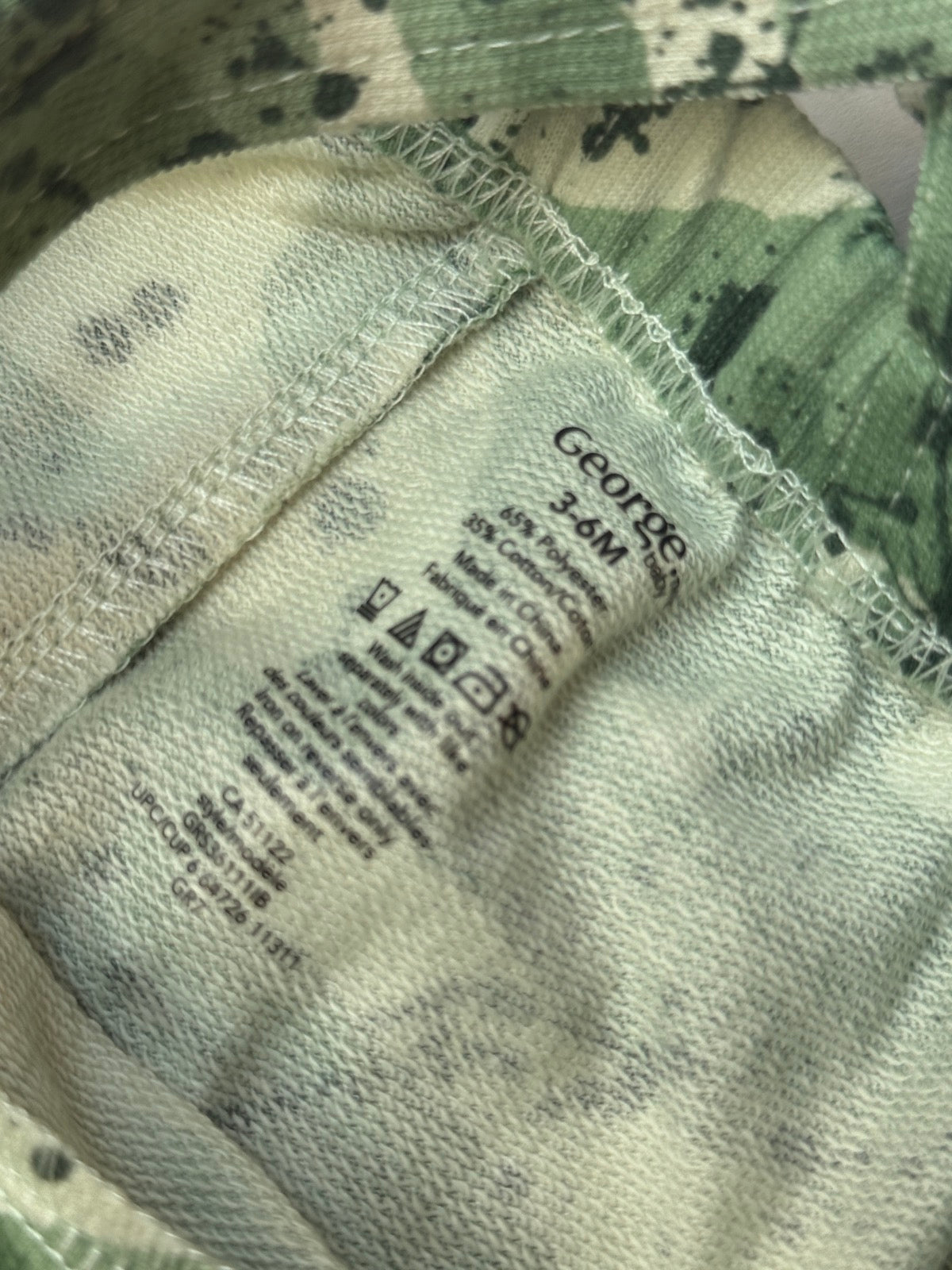 George Camo Splatter Print Overall 3-6M