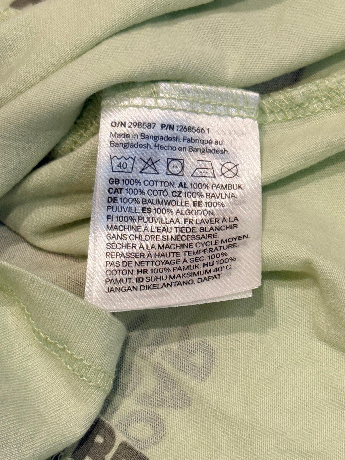 H&M Green Roar Vibe Dinosaur Tee 18M