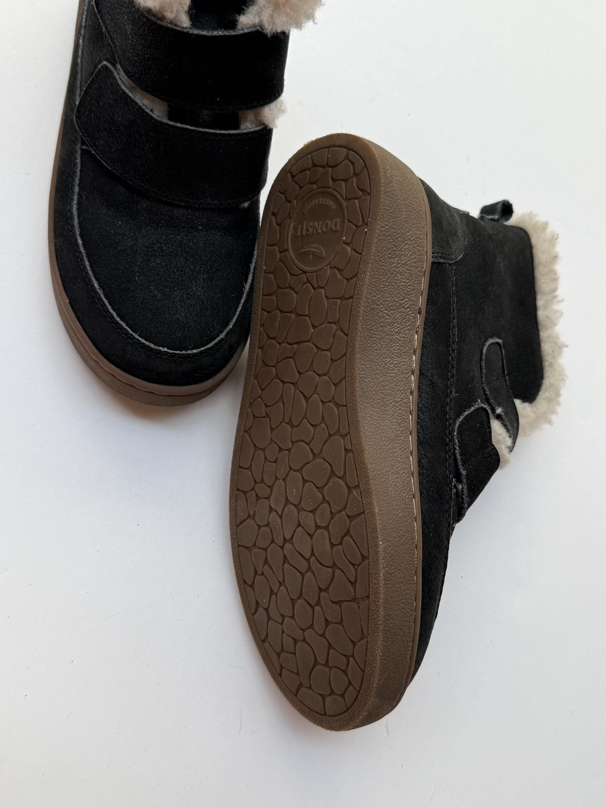 Donsje Black Suede Shearling Boot Size 27