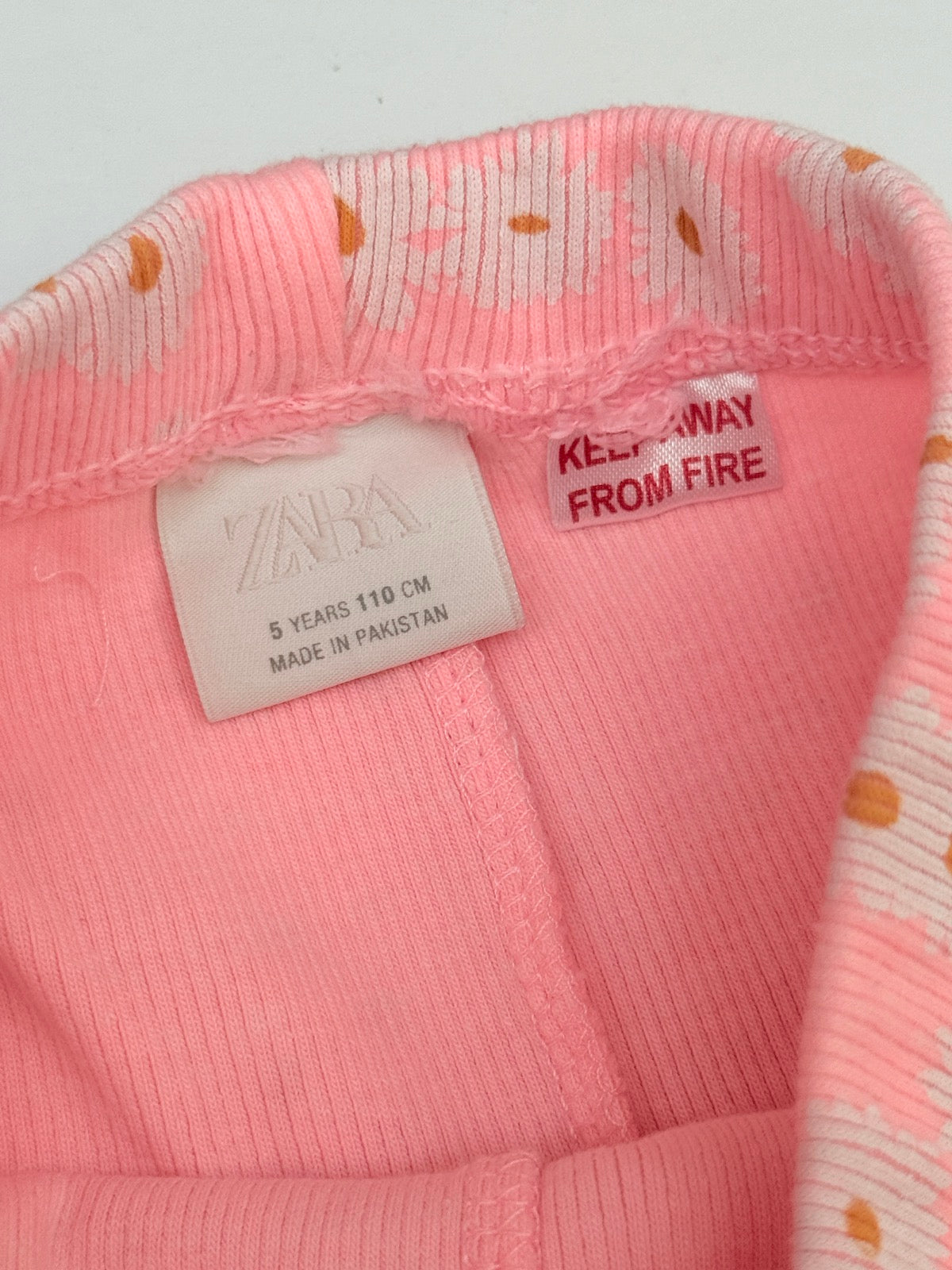 Zara Pink Daisy Print Biker Shorts 4-5Y