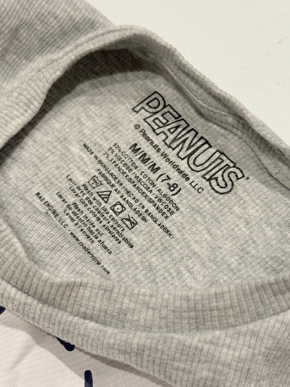 Peanuts Snoopy Besties Gray T-Shirt Size 7-8