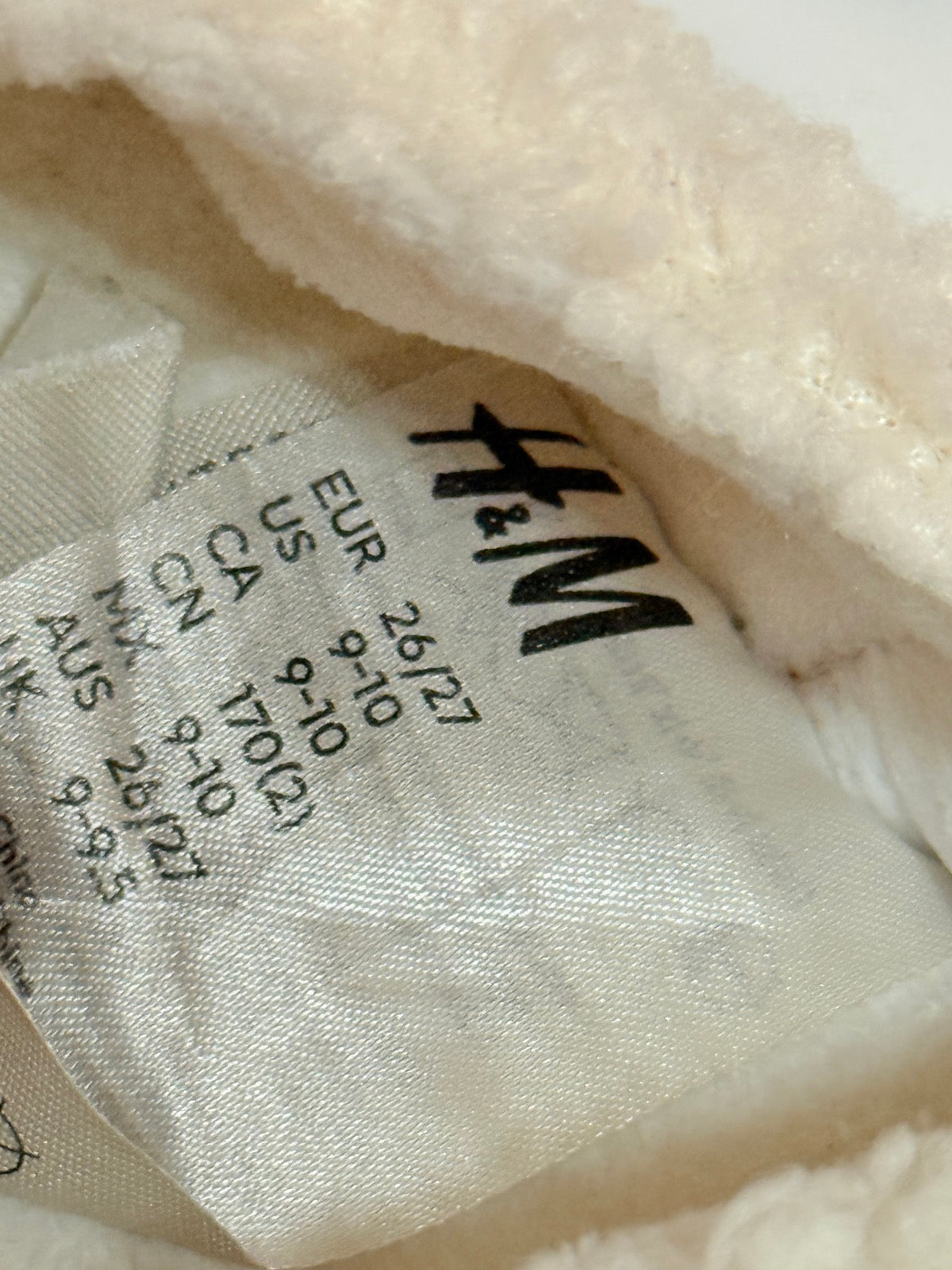 H&M Bunny Sherpa Slippers EUR 26 27