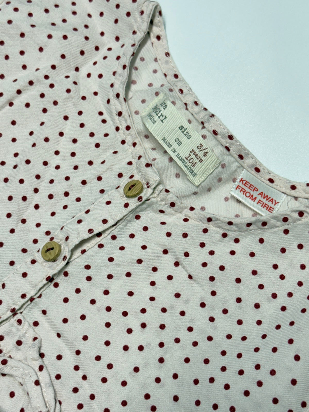 Chemisier H&M à pois rose taille 3-4 ans