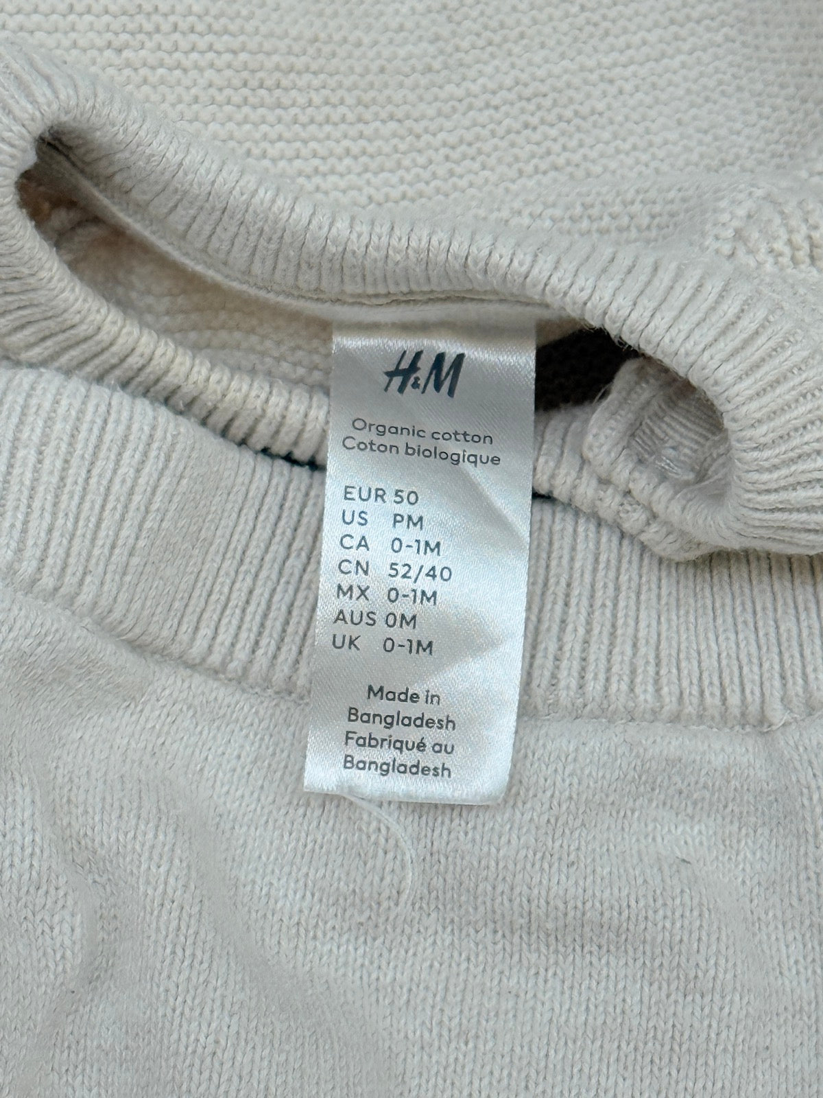 H&M Bear Face Knit Sweater Set Newborn