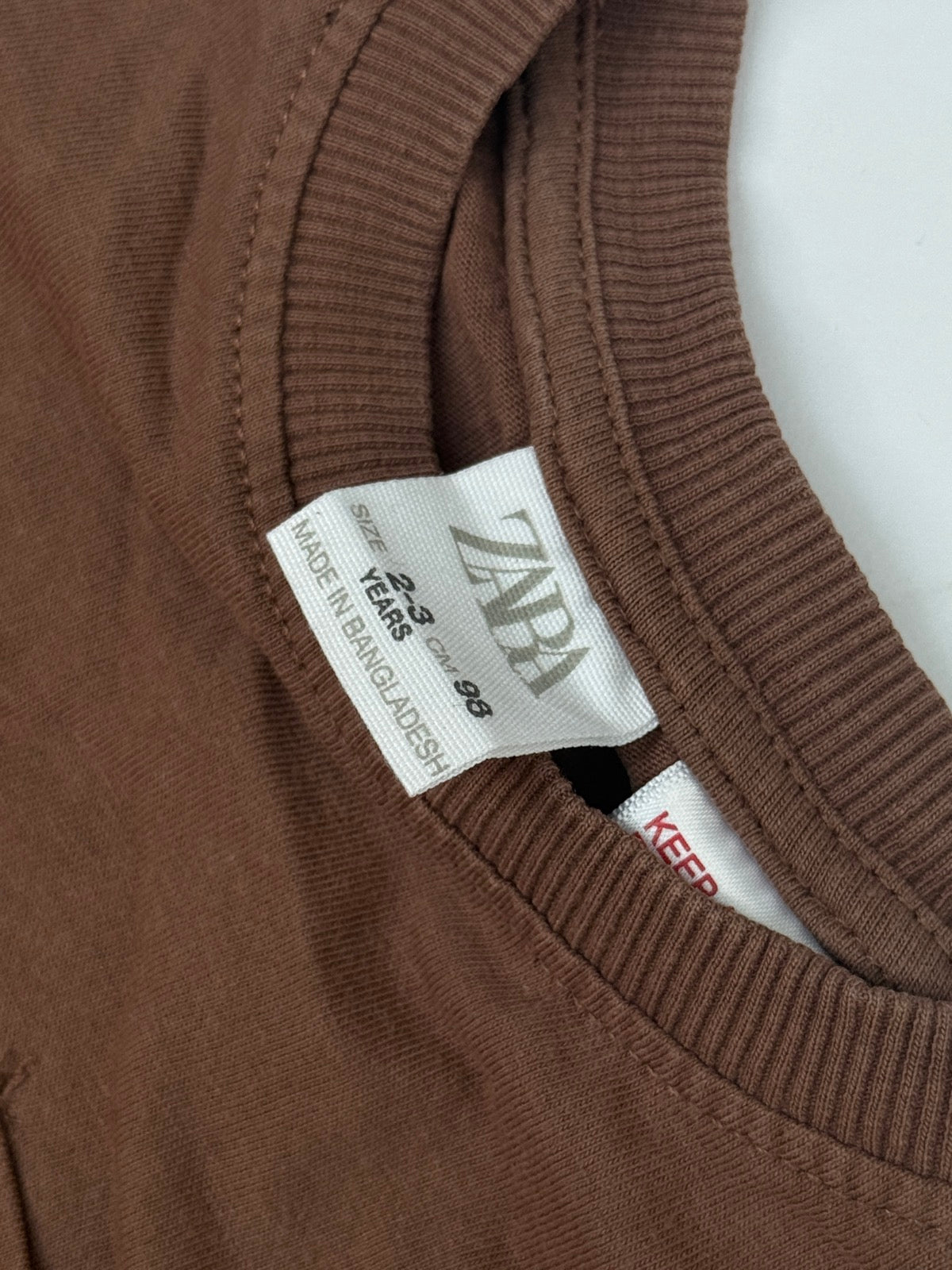 Zara Brown Long Sleeve T-Shirt 2-3Y