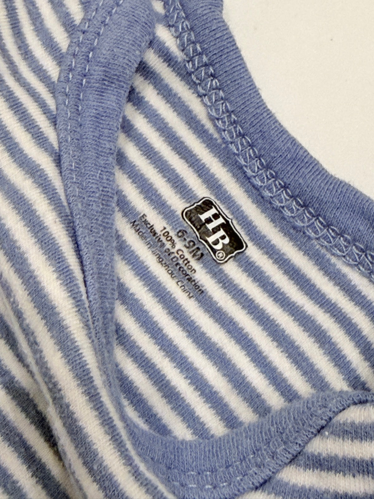 HiB Blue Stripe Long Sleeve Bodysuit 6-9M