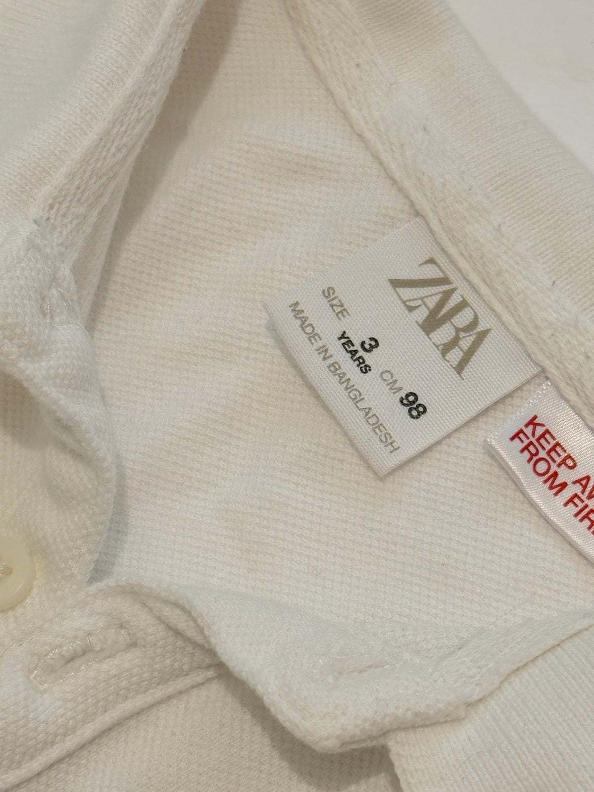 Zara White Polo Shirt 3Y