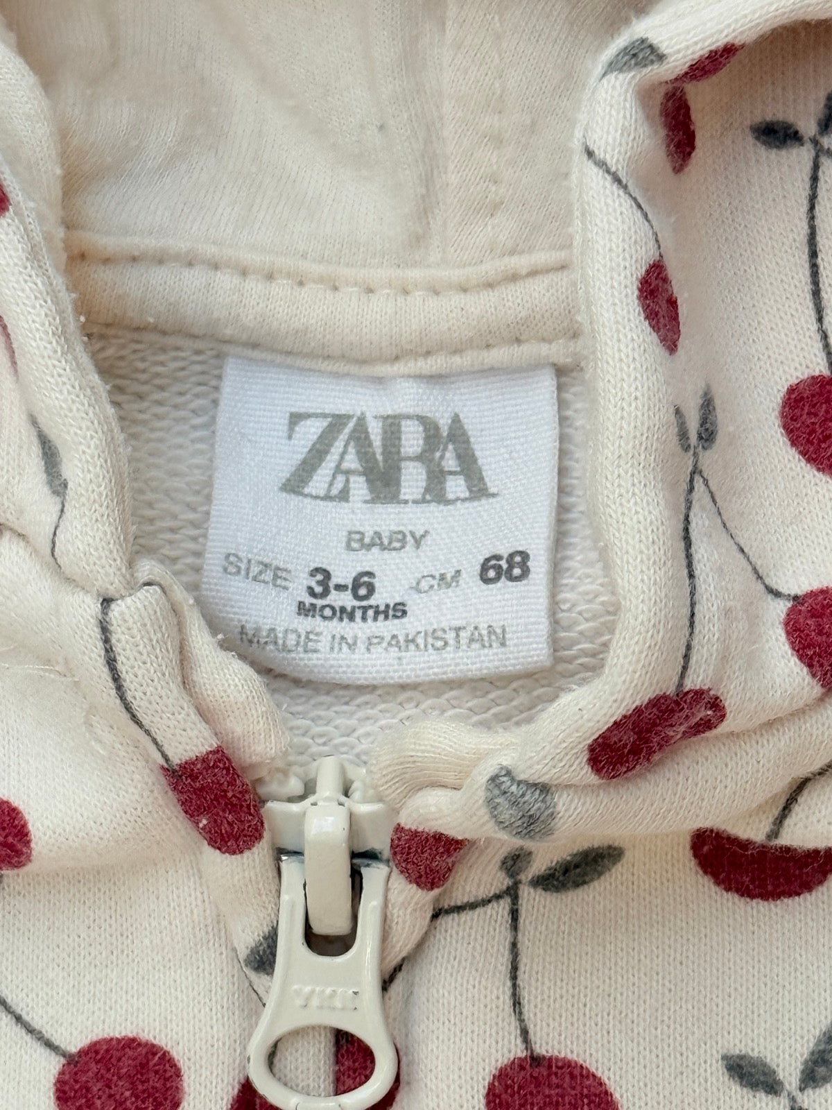 Zara Baby Cherry Print Hoodie 3-6M