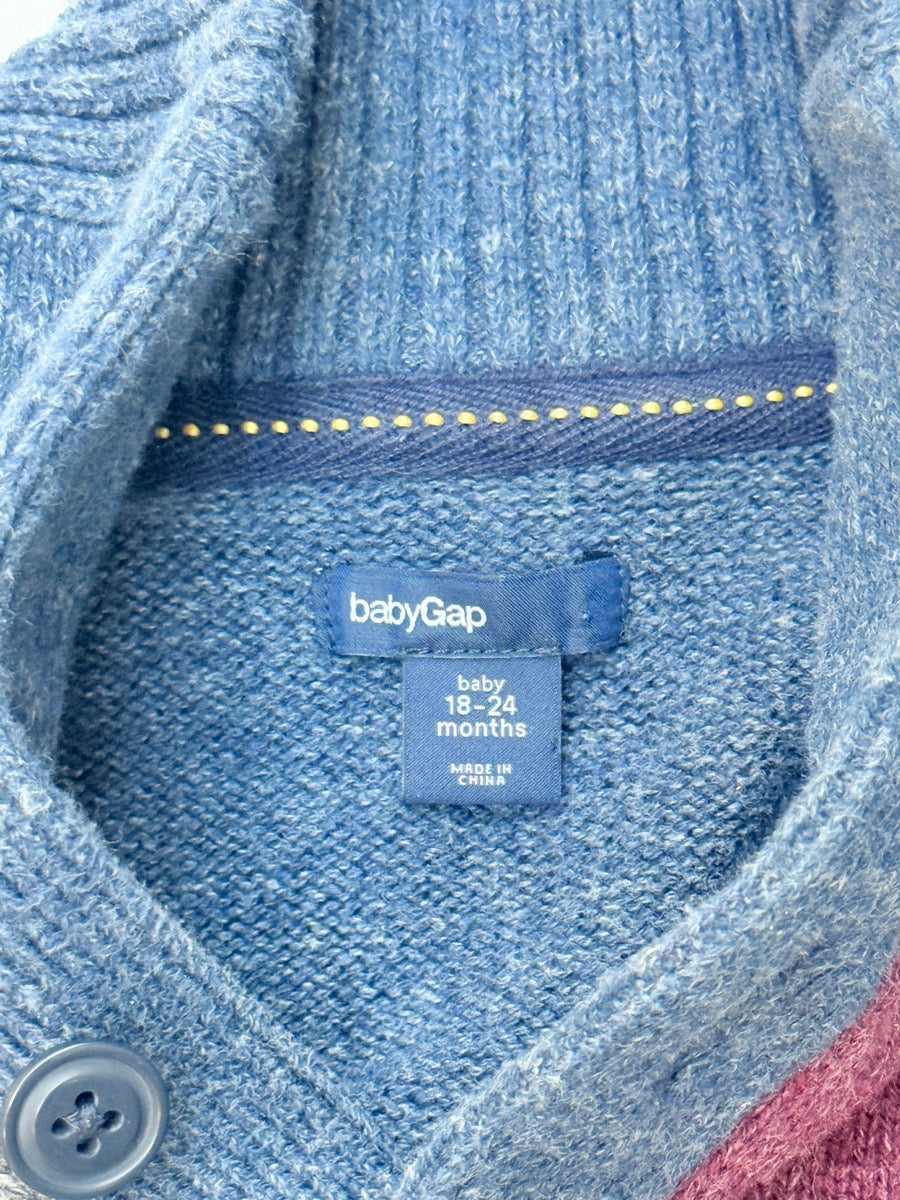 Baby Gap Colorblock Button Cardigan 18-24M