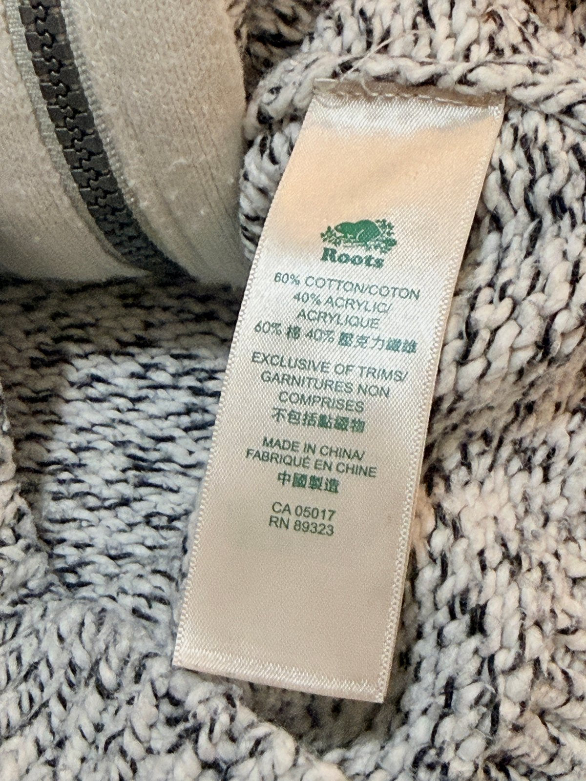 Roots Kids Knit Hooded Quarter-Zip Sweater Size 7-8