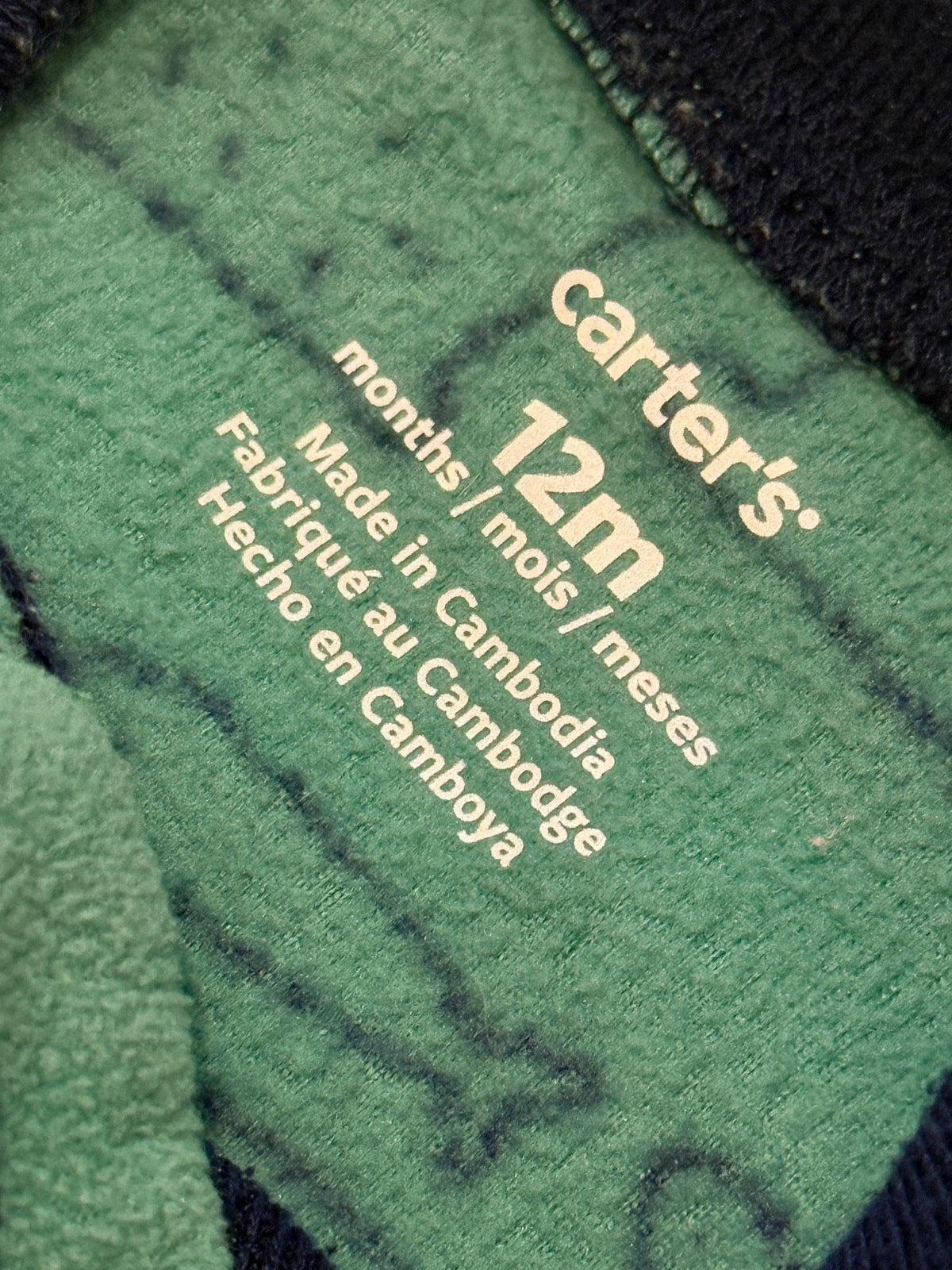 Carter's Bear Print Fleece Sleeper 12M