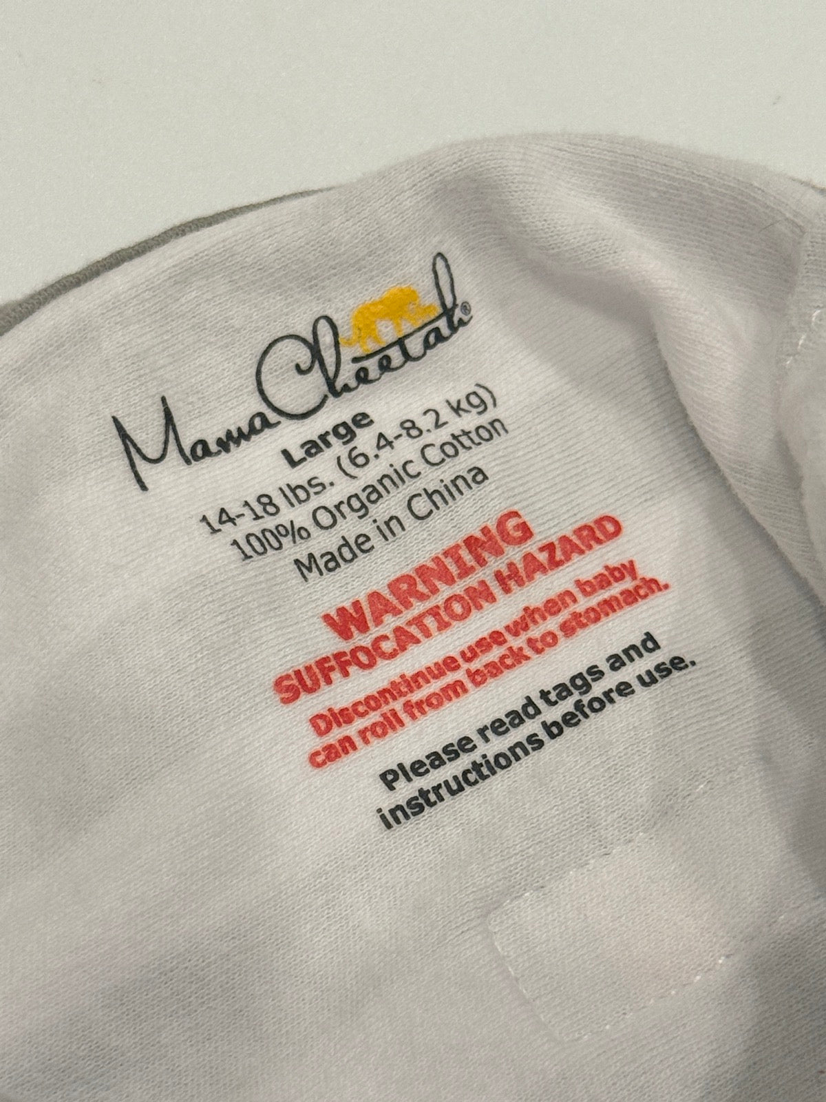 Mama Cheetah Gray Stripe Swaddle Large