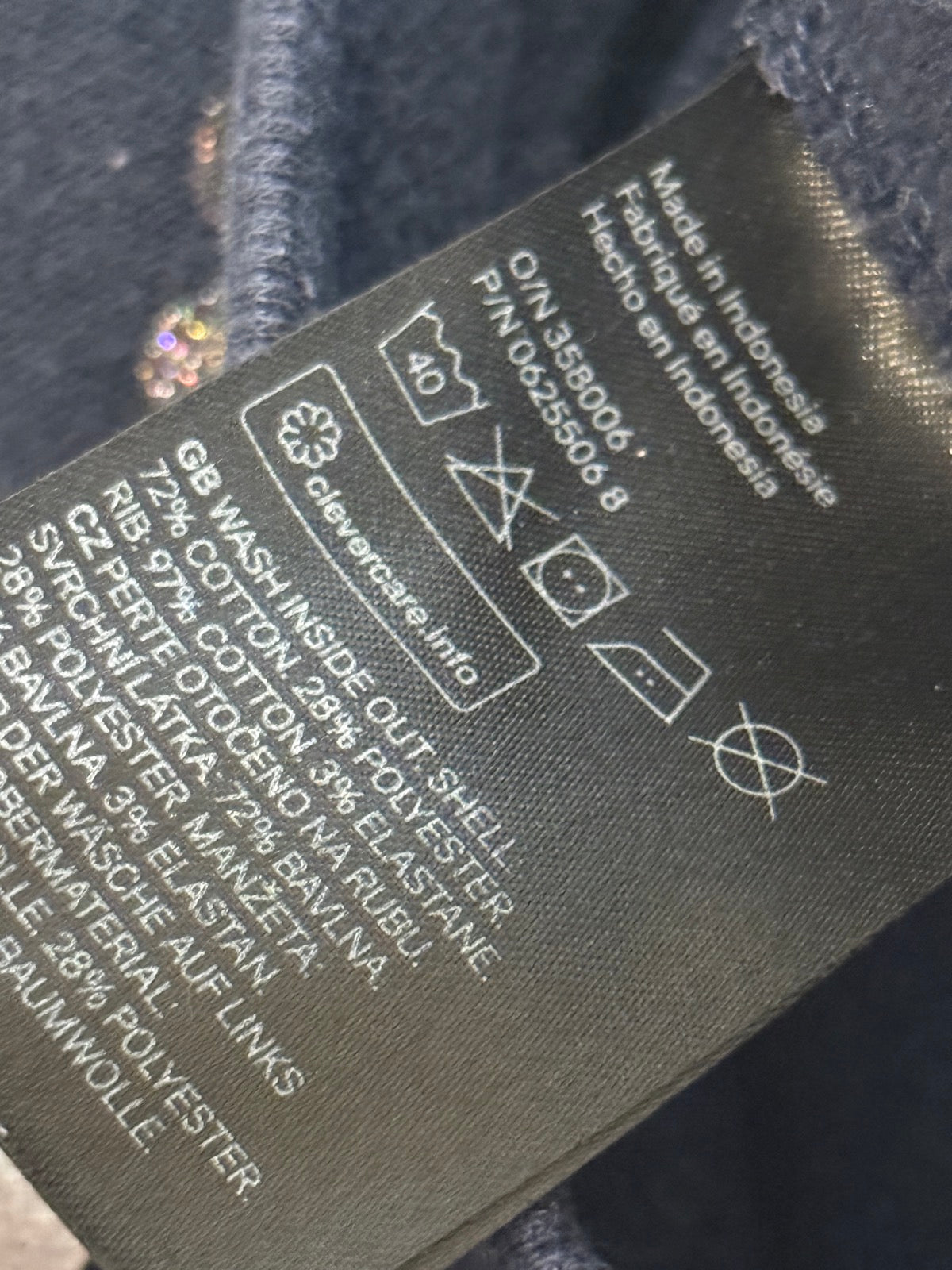 H&M Navy Glitter Heart Jogger Pants 3-4Y