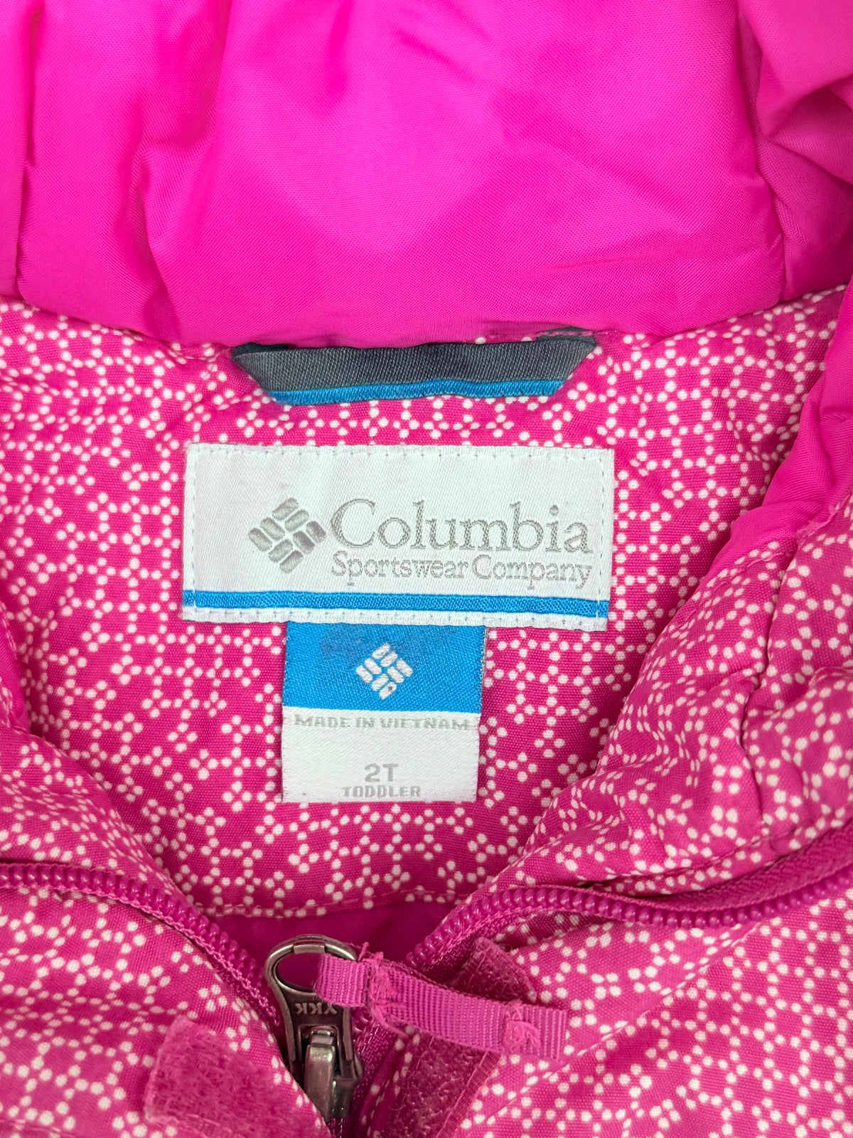 Columbia Pink Dot Print Hooded Jacket 2T