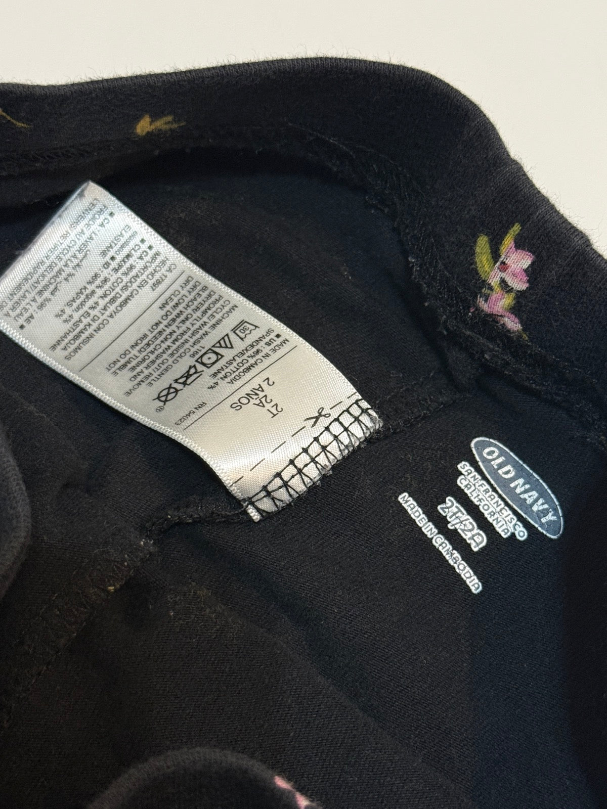 Old Navy Floral Black Leggings 2T
