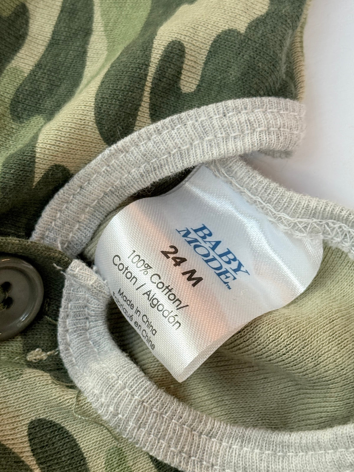 Baby Mode Camo Footed Sleeper 24M