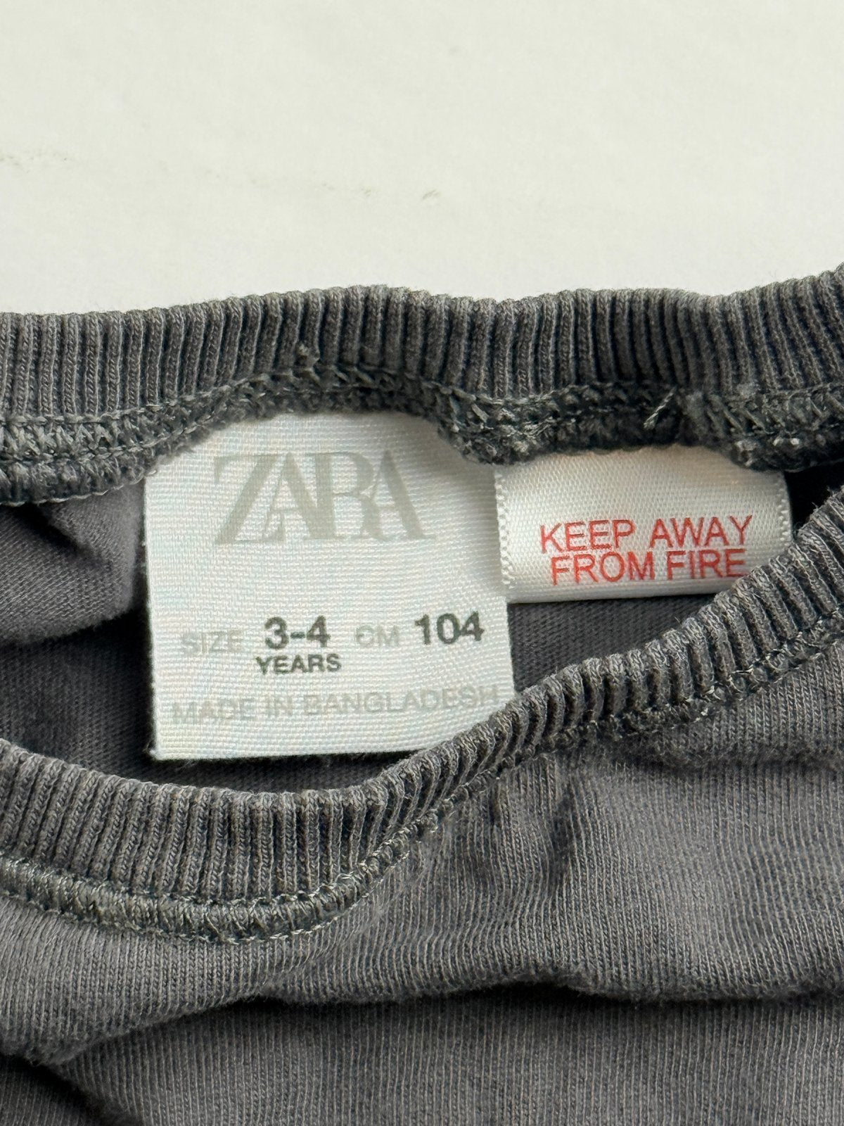 Zara Charcoal Gray T-Shirt 3-4Y