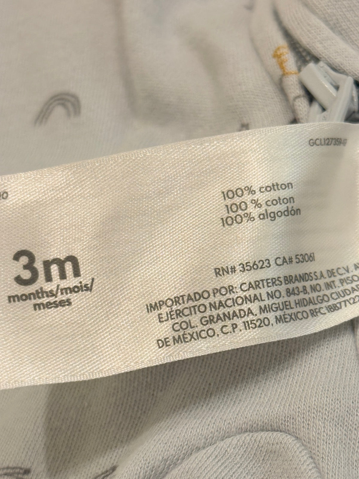 Carter's Unicorn Print Zip Sleeper 3M