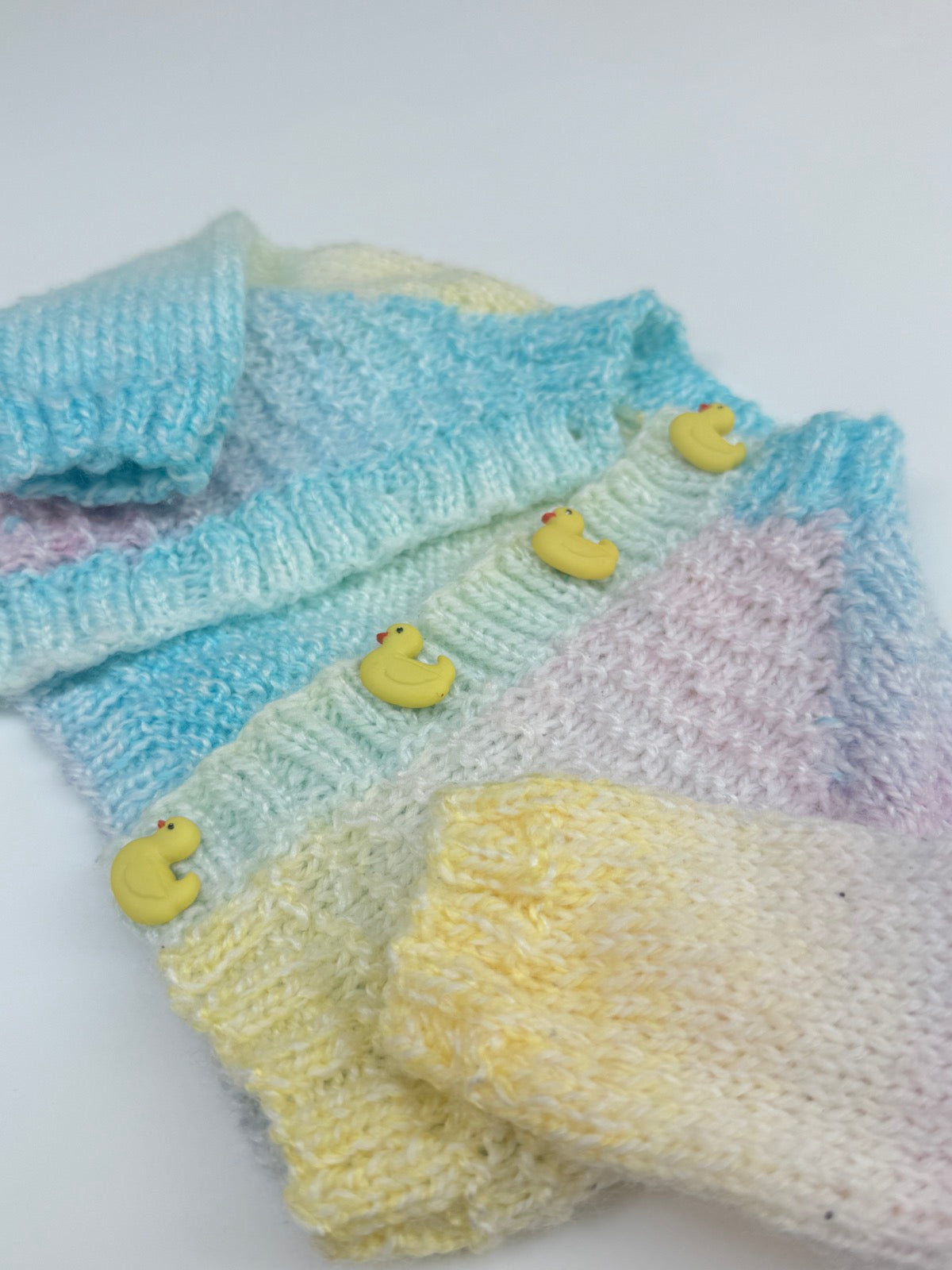 Handmade Pastel Rainbow Knit Cardigan Baby