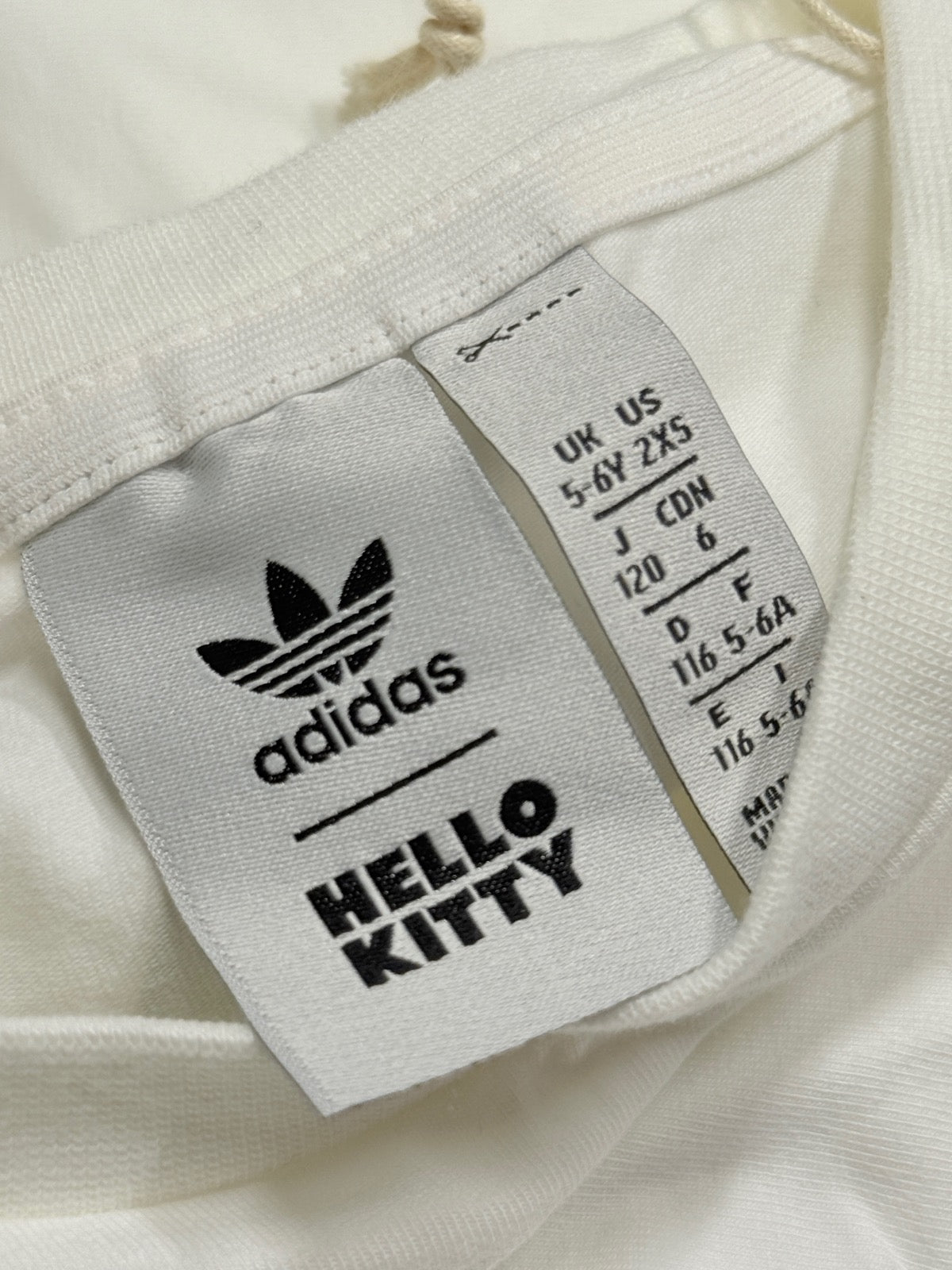 New! Adidas x Hello Kitty White T-Shirt Dress Size 5-6Y