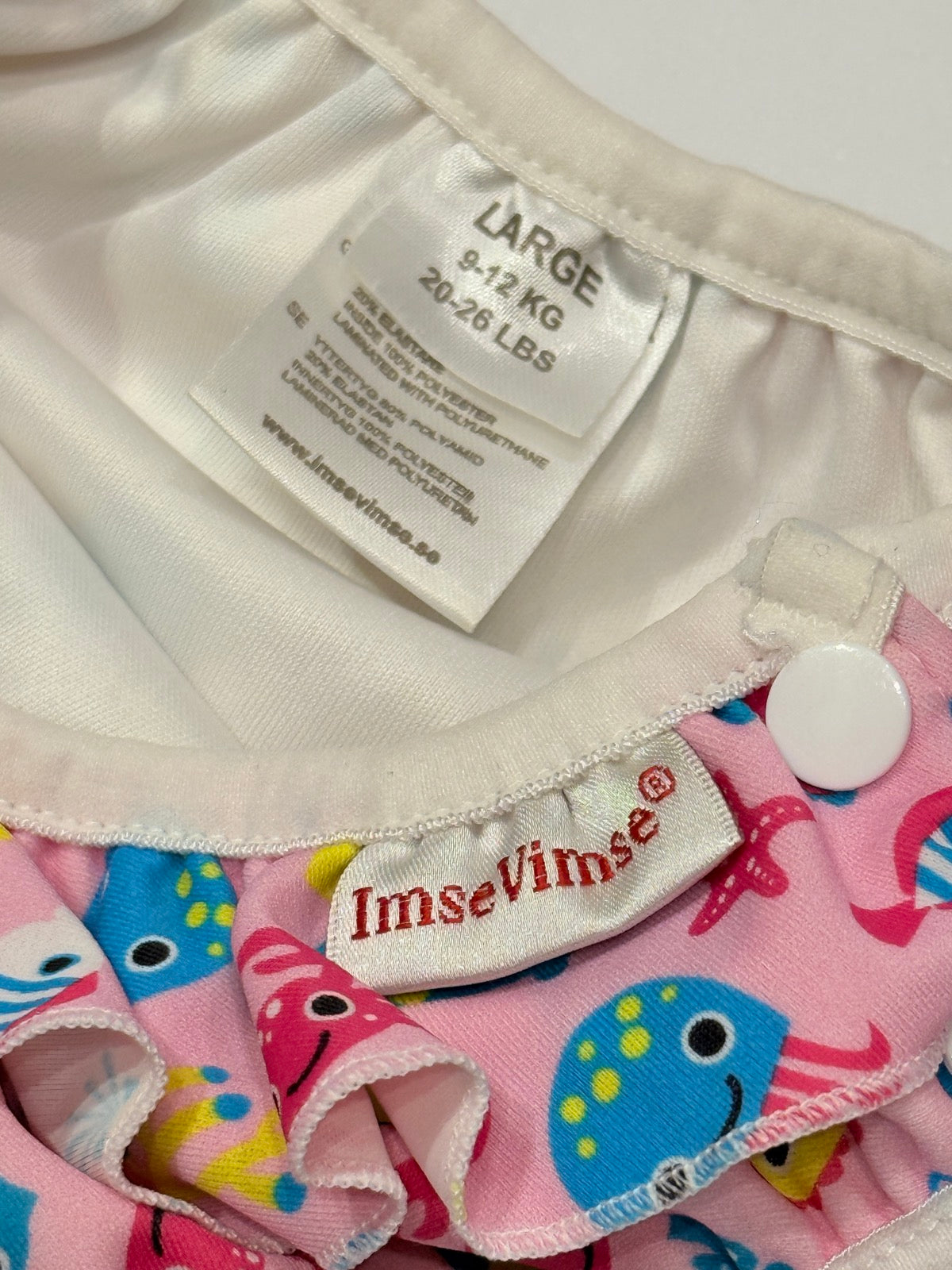 Swim Diaper Imse Vimse Pink Sea Life Large 20-26lbs