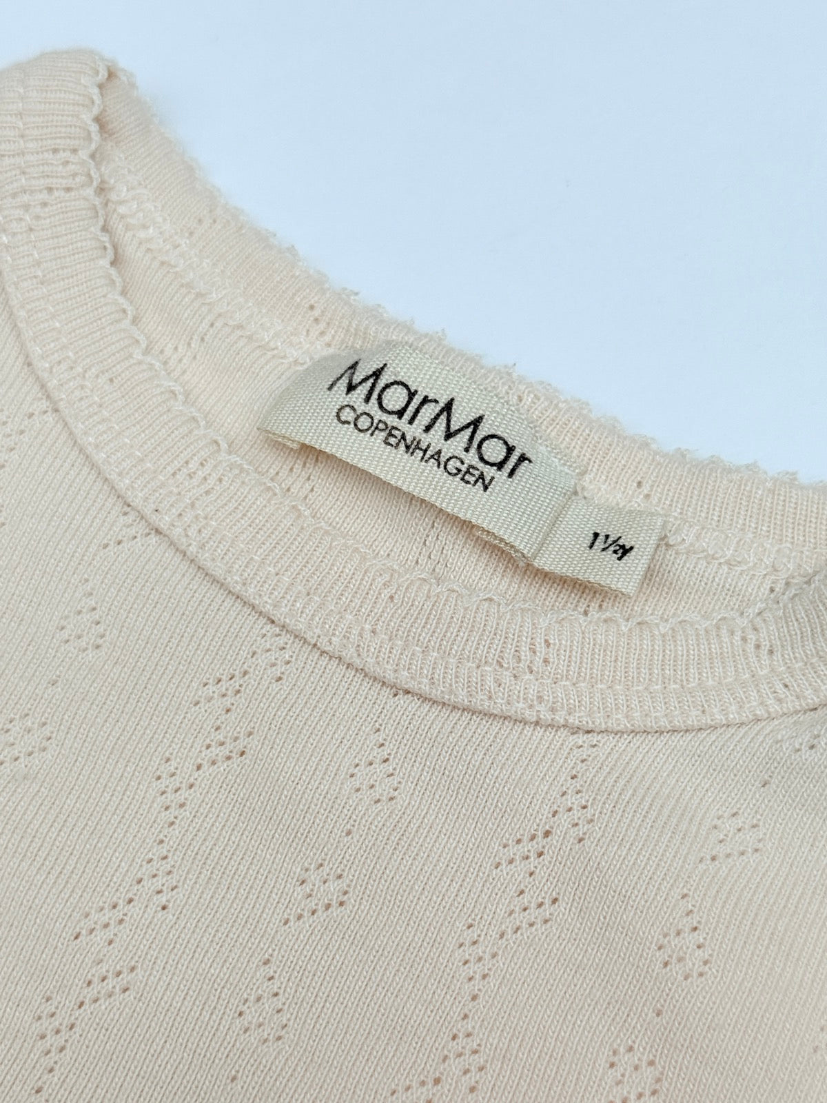 MarMar Copenhagen Cream Pointelle Bodysuit 1.5-2Y
