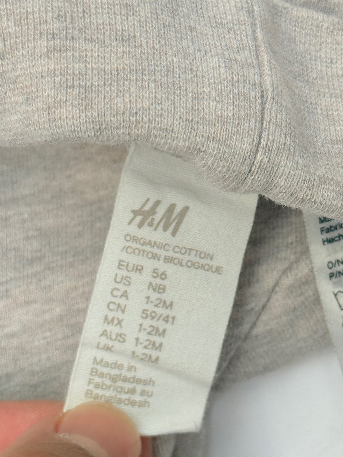H&M Organic Cotton Jogger Pants 1-2M