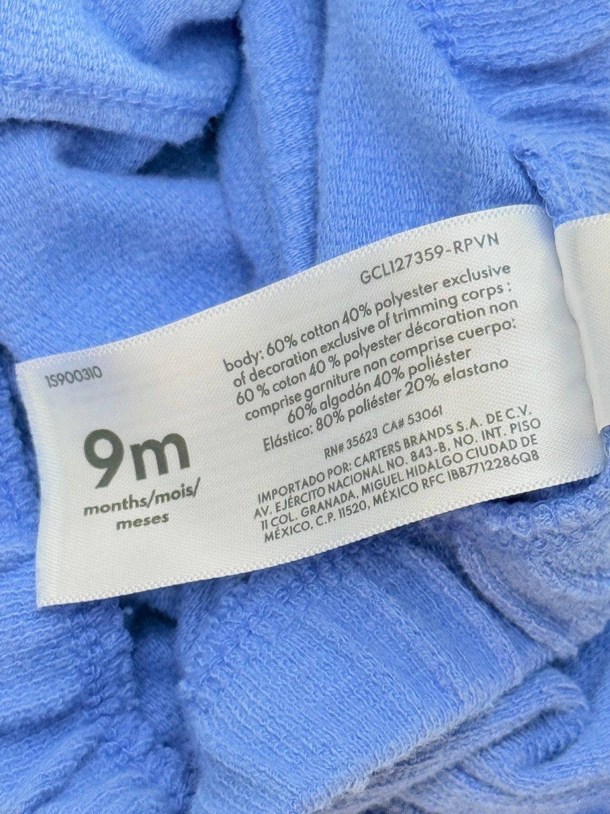 Carter's Blue French Terry Shorts 9M