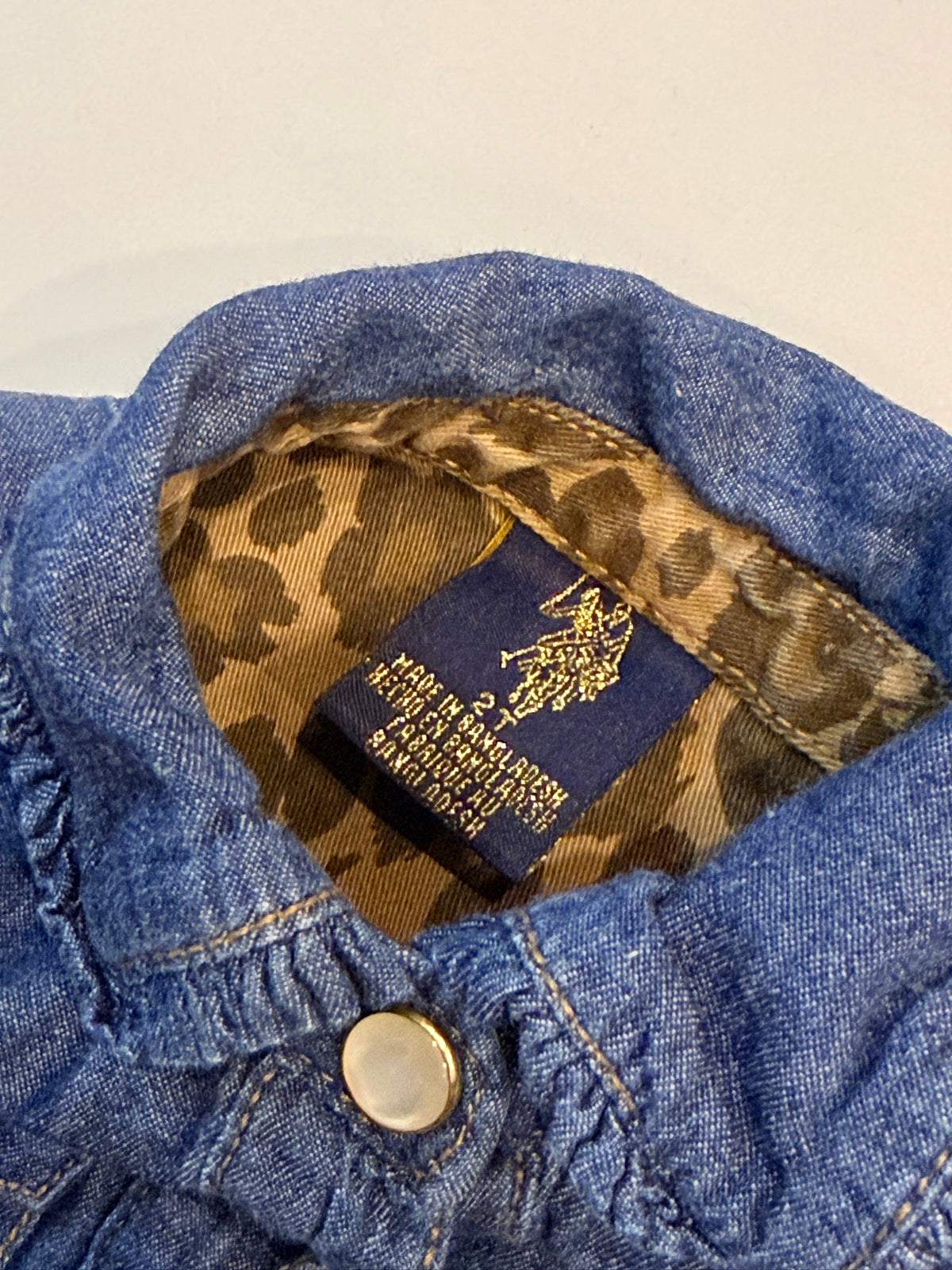 U.S. Polo Assn Denim Snap Shirt Size 2T