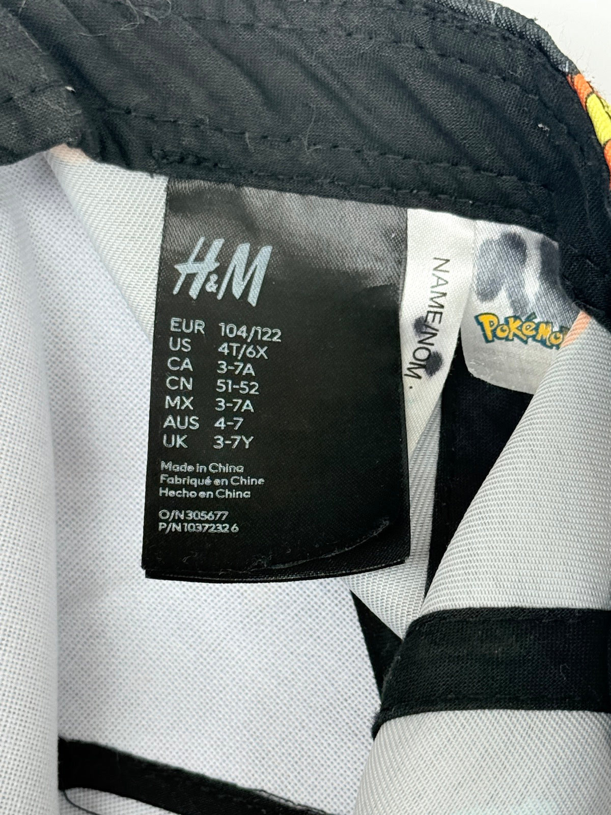 H&M Pokemon Snapback Cap Size 4T/6X