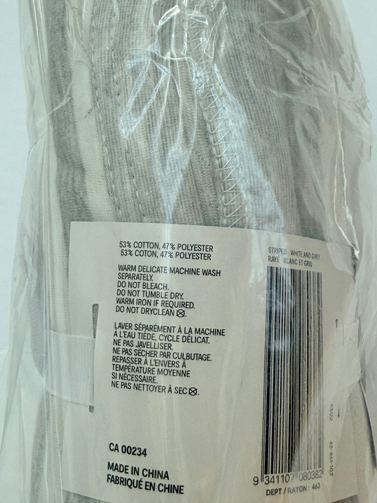 NWT - Anko Quilted Blanket Striped Grey White 75x100cm