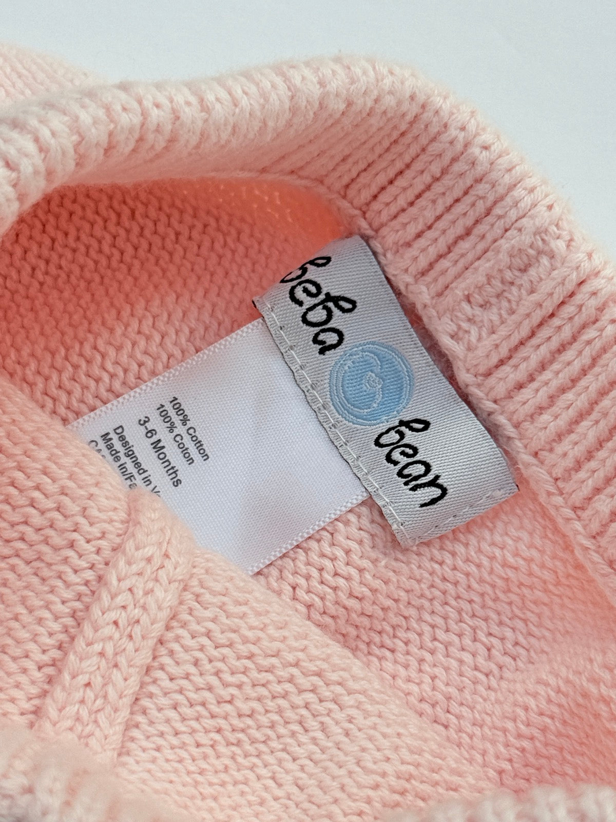 Beba Bean Cotton Pink Knit Pants 3-6M