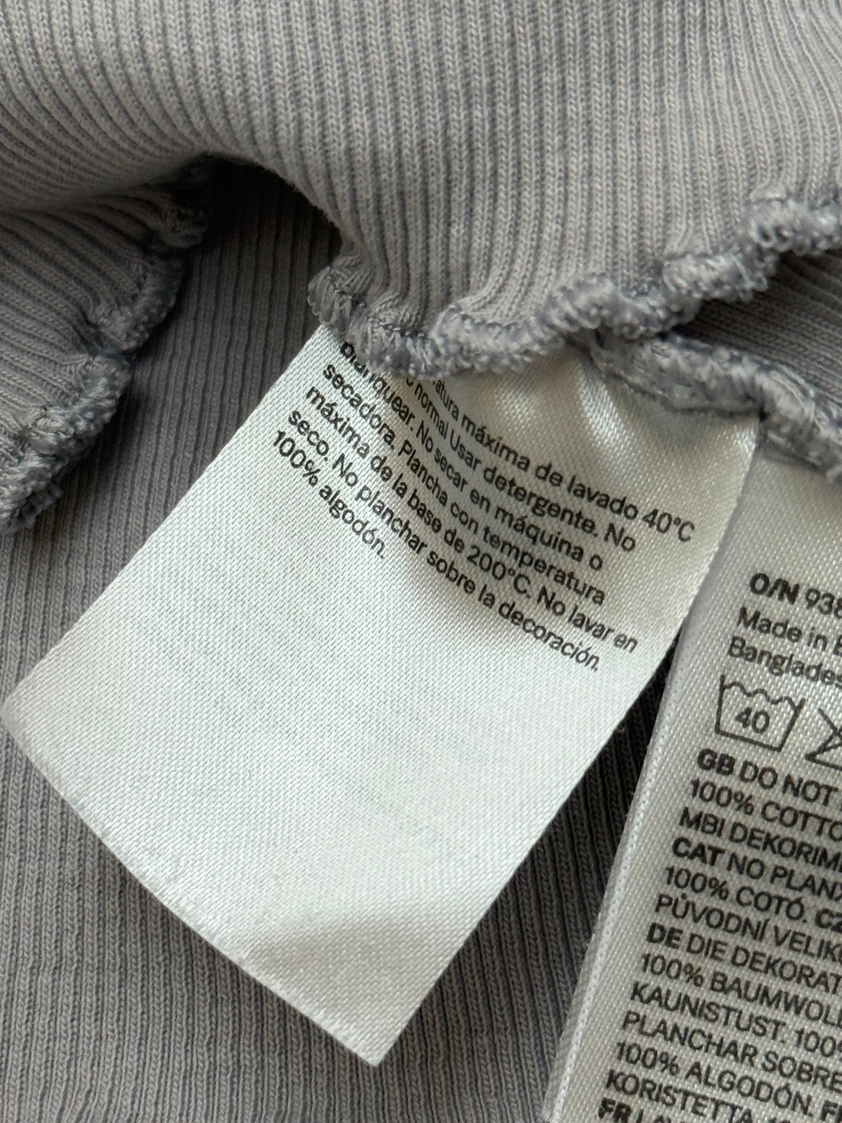 H&M Ribbed Frill Trim T-Shirt 2T