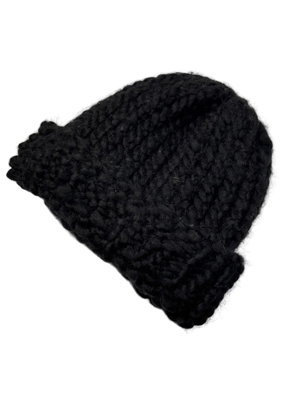 Bonnet en maille épaisse noire 0-3 mois